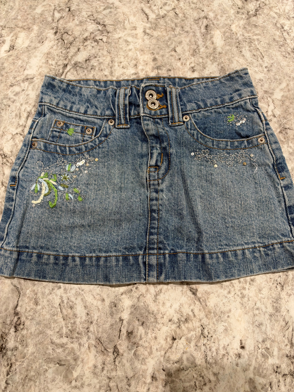 Y2K Department of Peace Denim Skirt