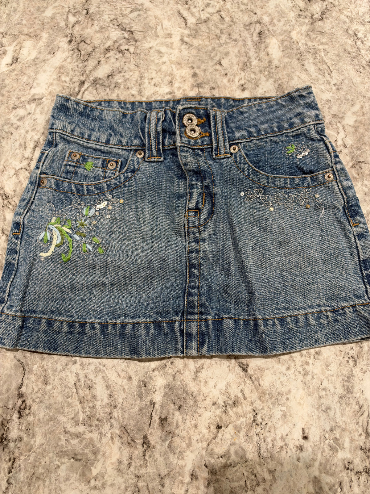 Y2K Department of Peace Denim Skirt