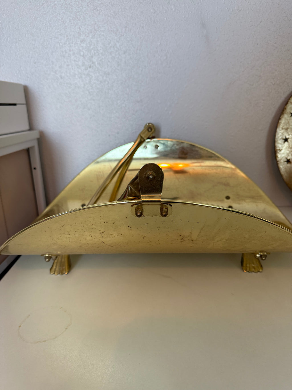 Vintage Mid-Century Gold Fireplace Log Holder