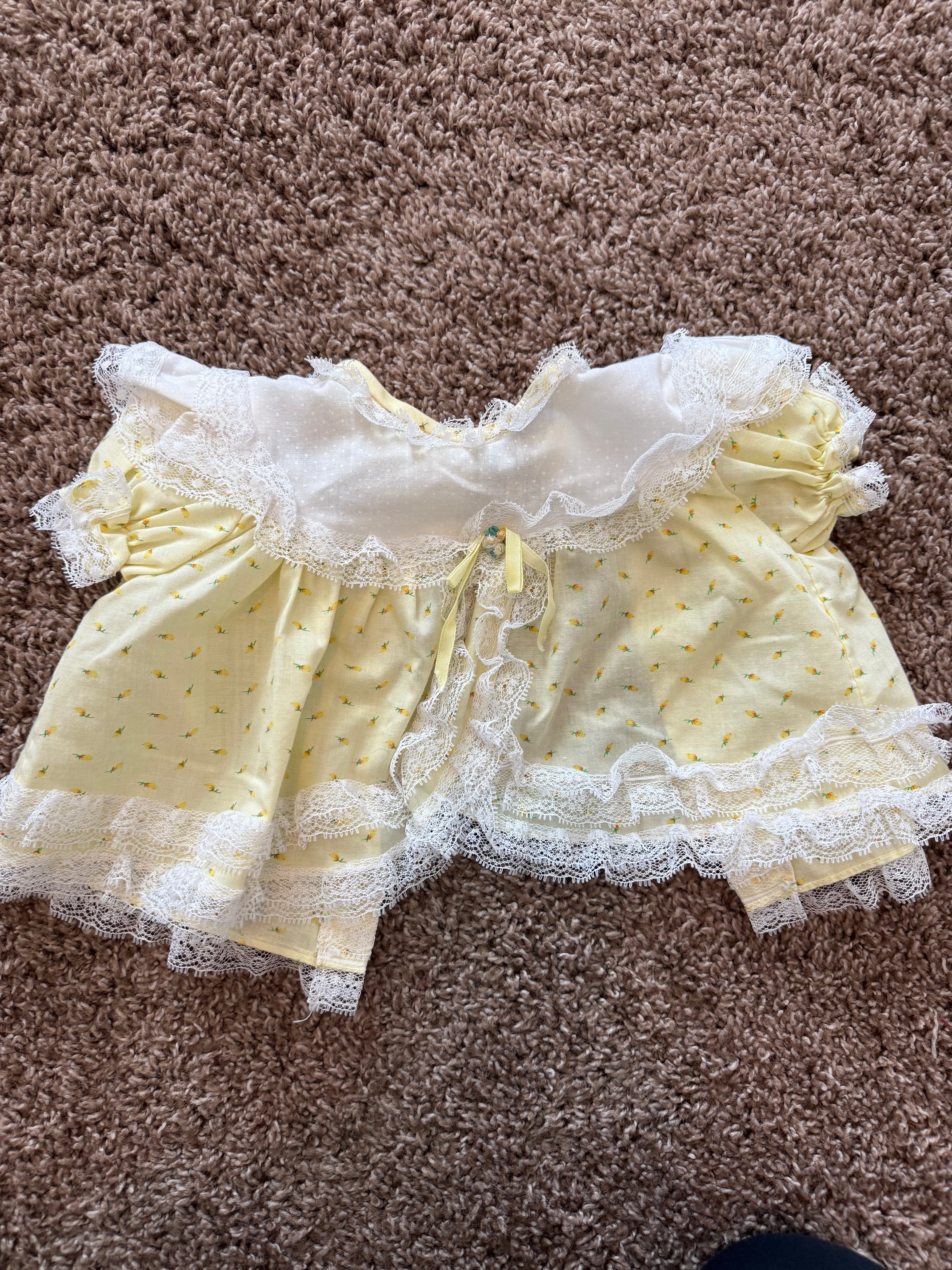 Vintage Yellow Frilly Blouse