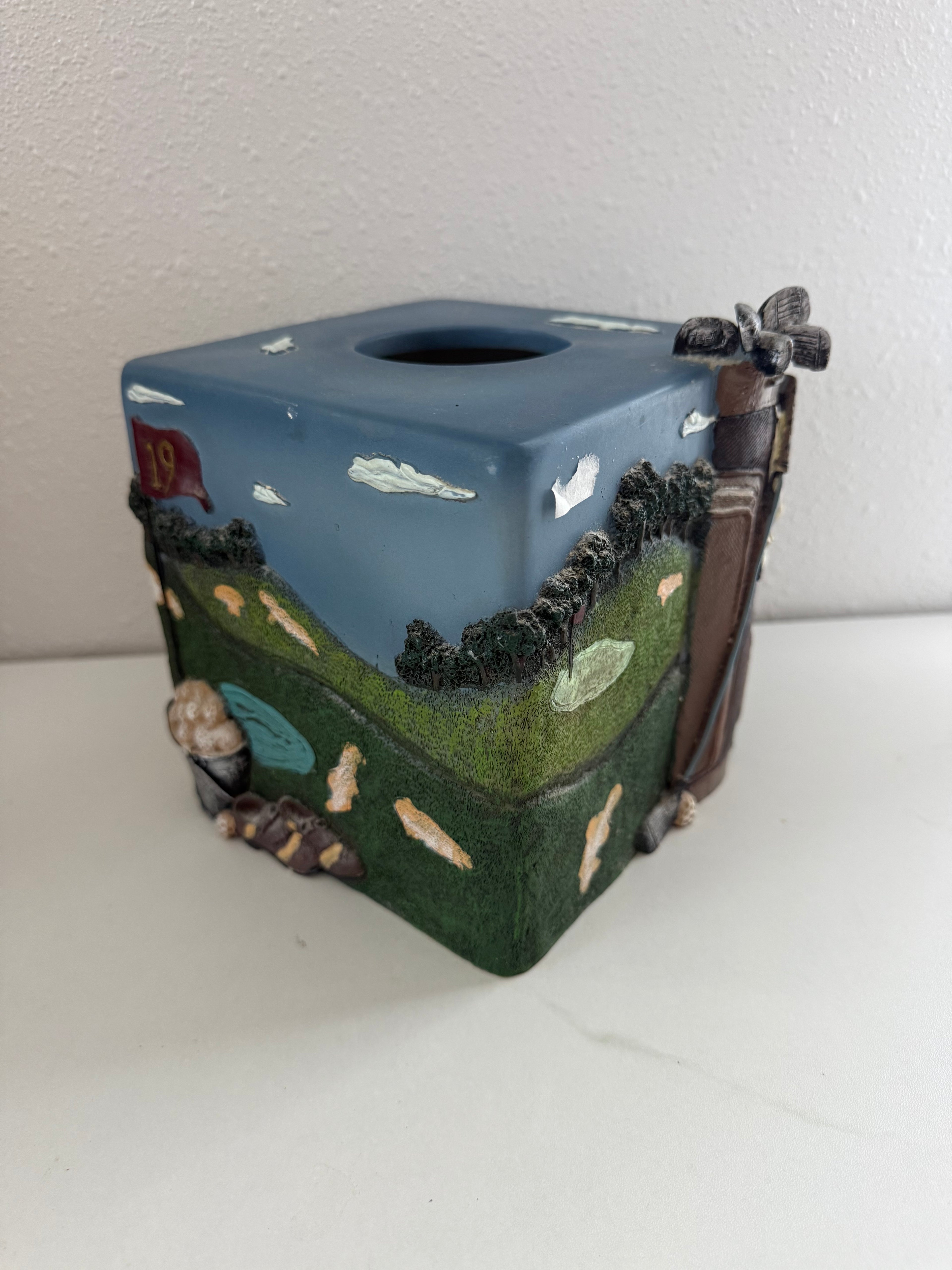 Vintage Golf Tissue Box Cover