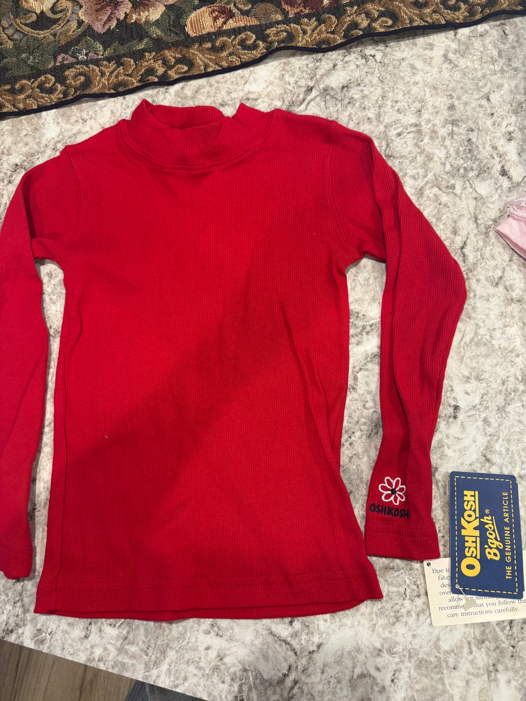 Vintage NWT OshKosh Ribbed Red Long Sleeve
