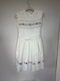 Vintage Smocked Dress with Purple Detailing