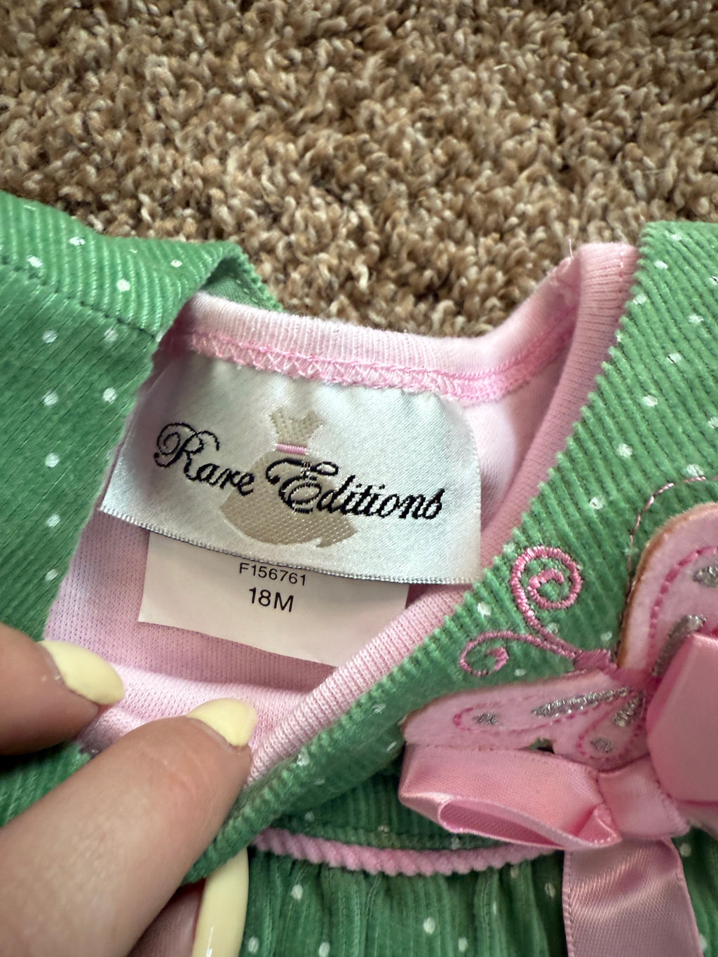 NWT Y2K Pink and Green Butterfly Dress