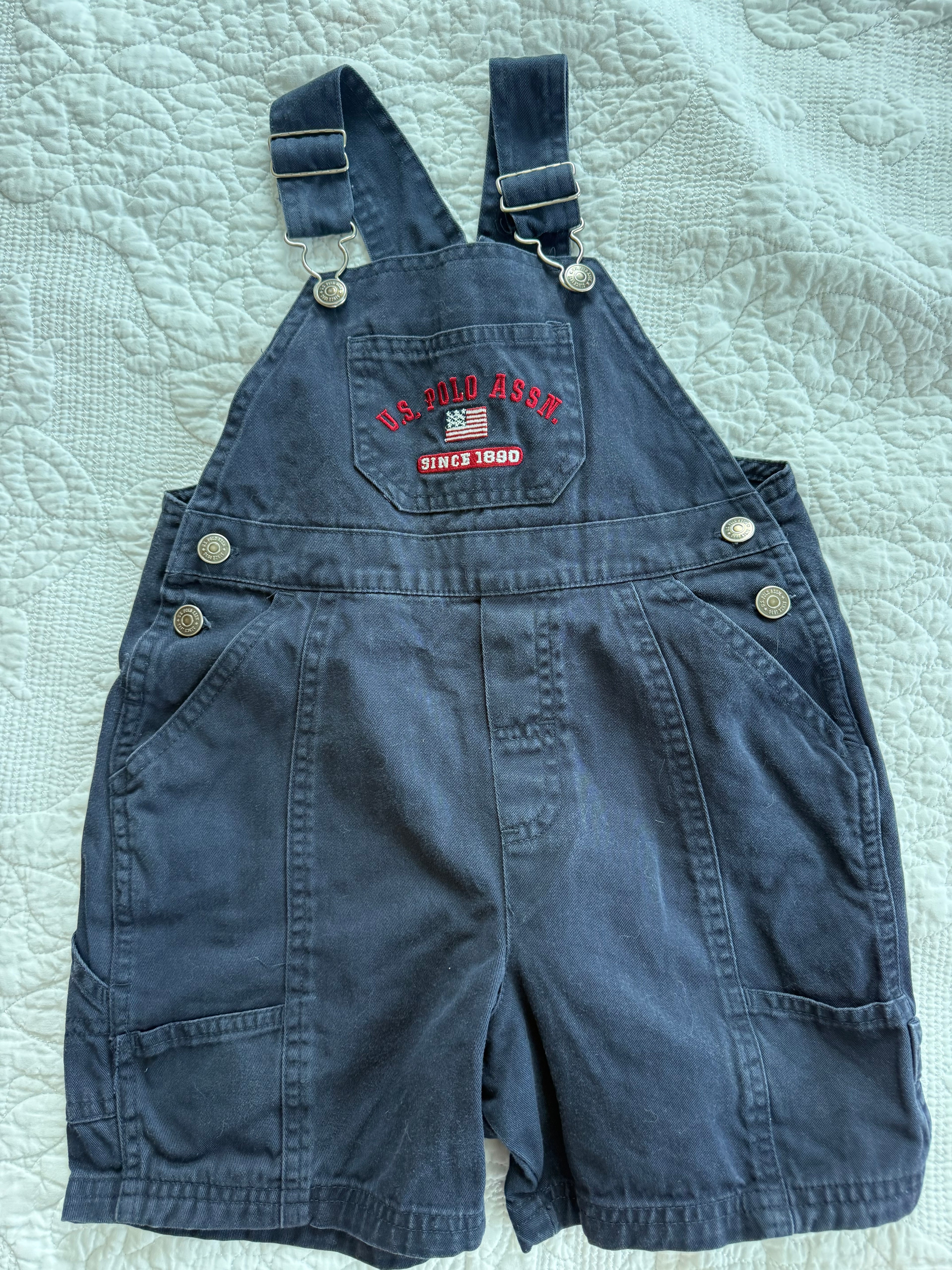 Y2K US Polo Assn. Navy Flag Overalls