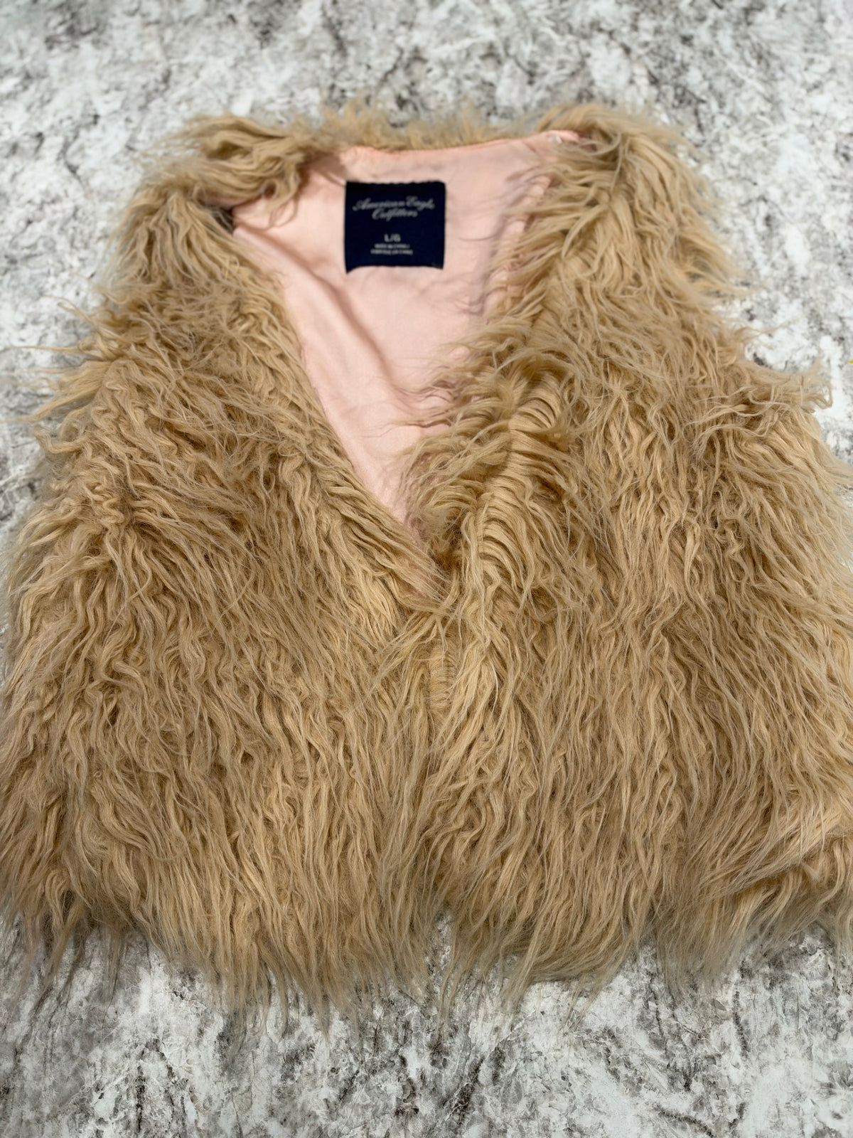 Y2K American Eagle Fur Vest