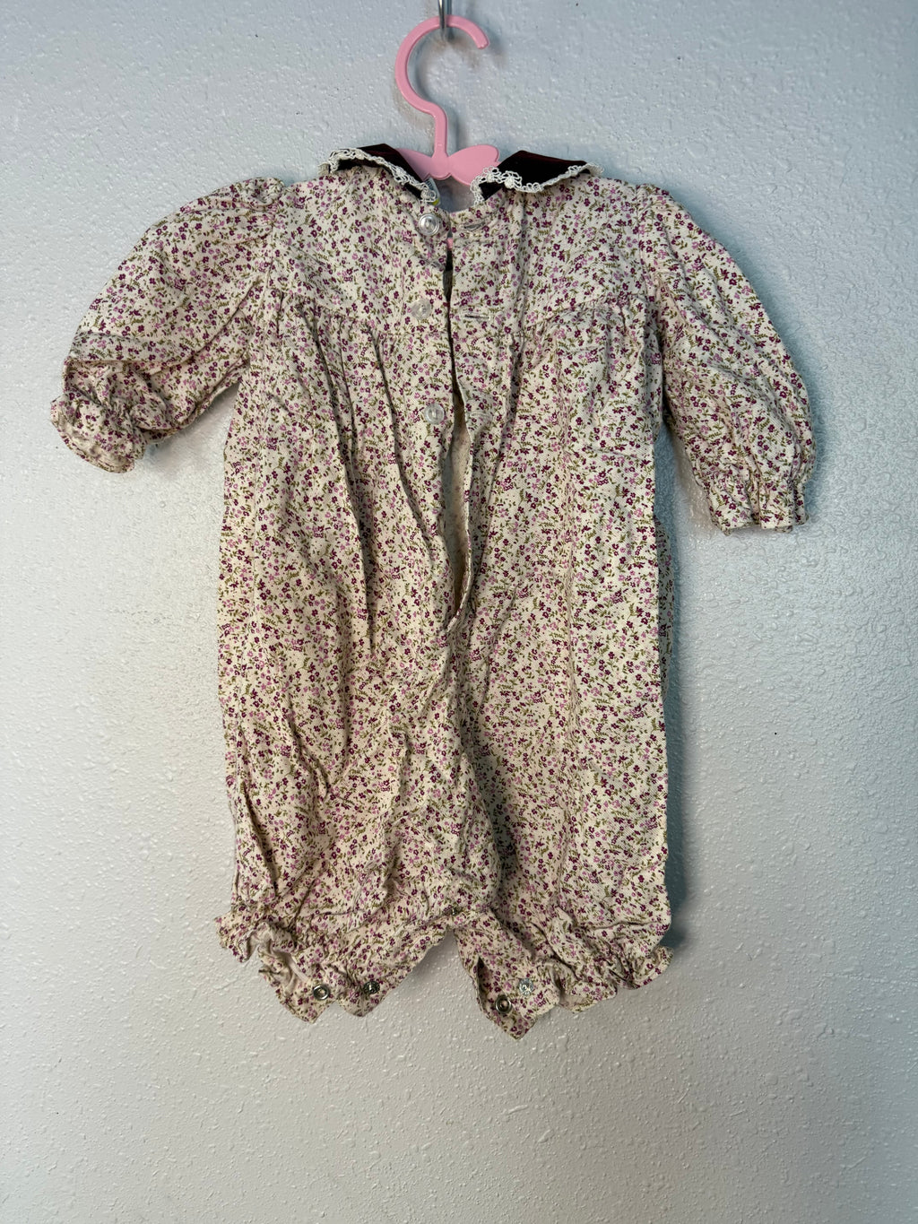 Vintage Smocked Purple Floral Jumper