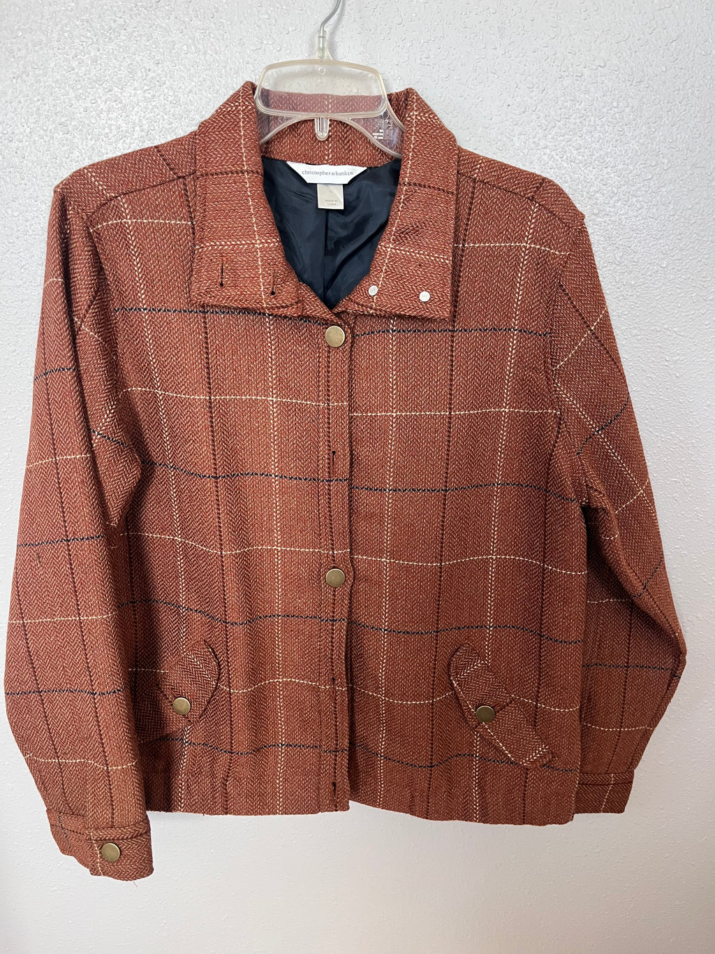 Y2K Rusty Orange Plaid Jacket