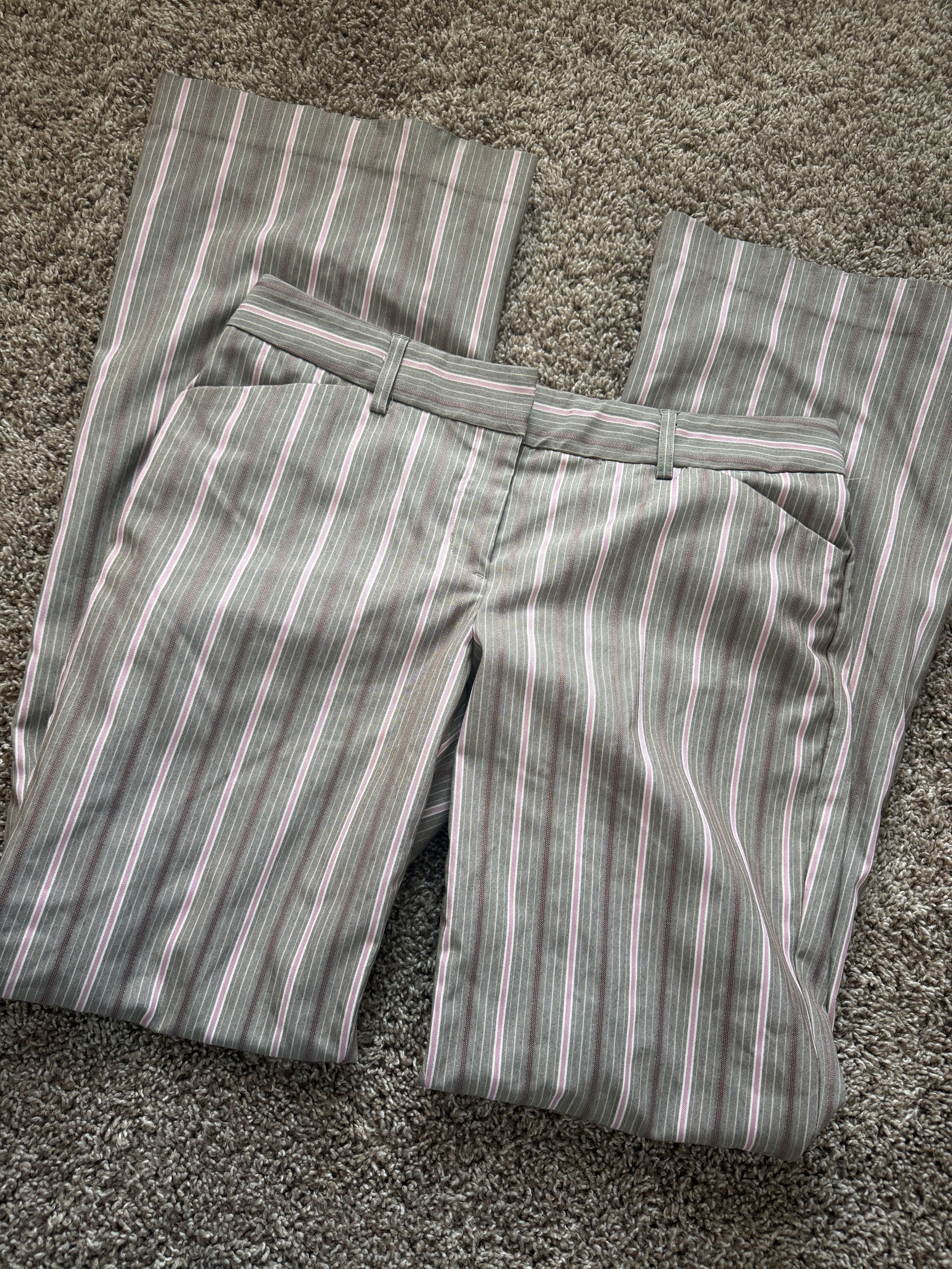 Y2K Pink and Brown Striped Slacks