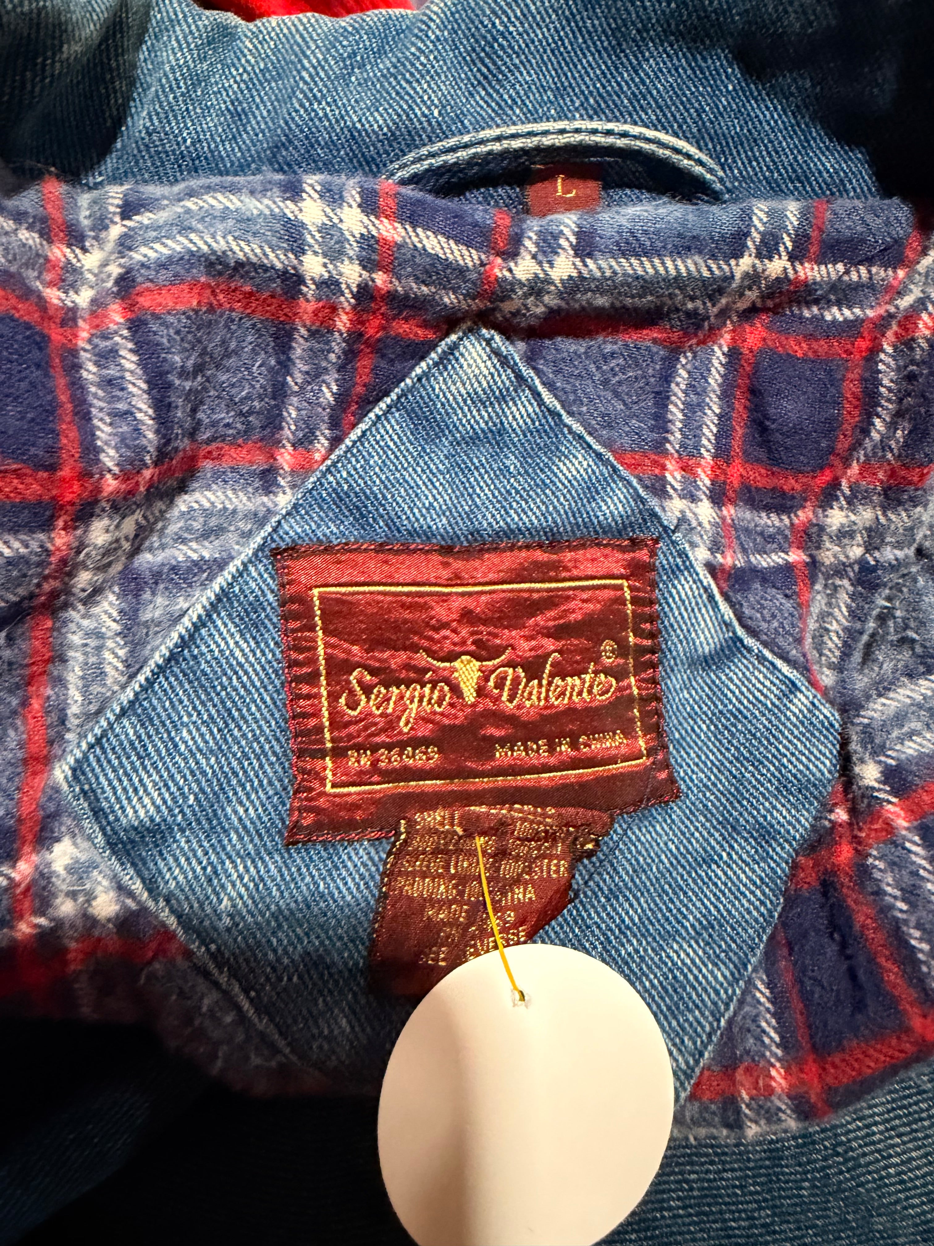 Vintage Flannel Lined Puffer Jean Coat