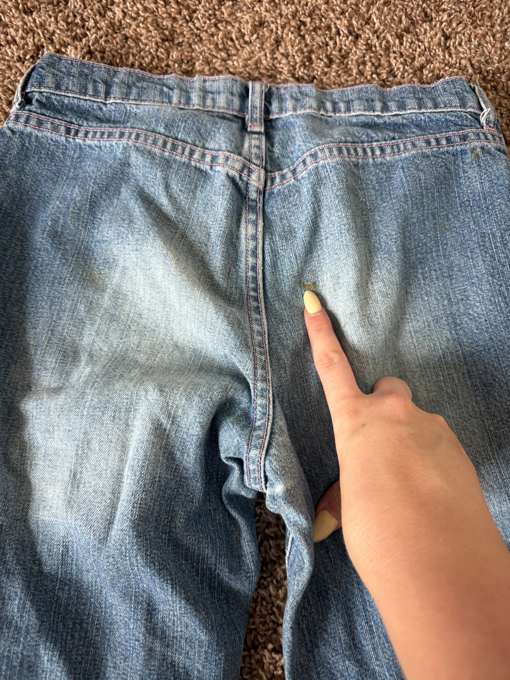 Vintage Lace Up Denim with Pink Details
