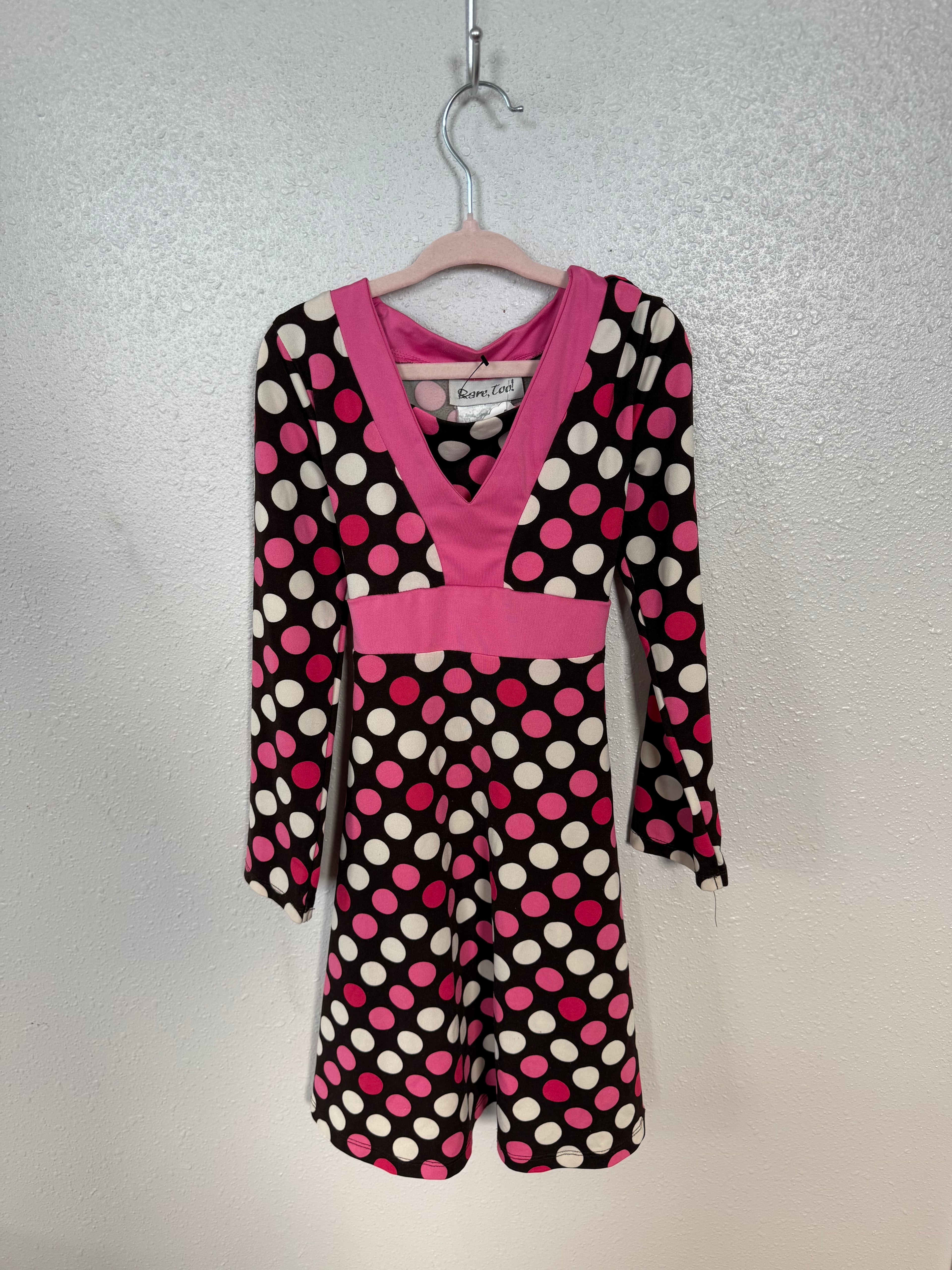 Y2K Pink and Brown polka-dot Dress