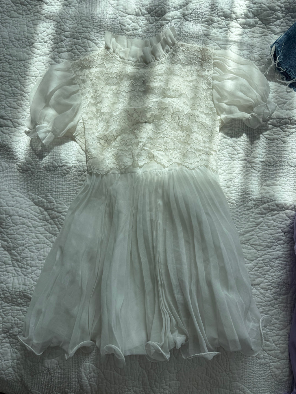 Vintage Sears White Lace Dress