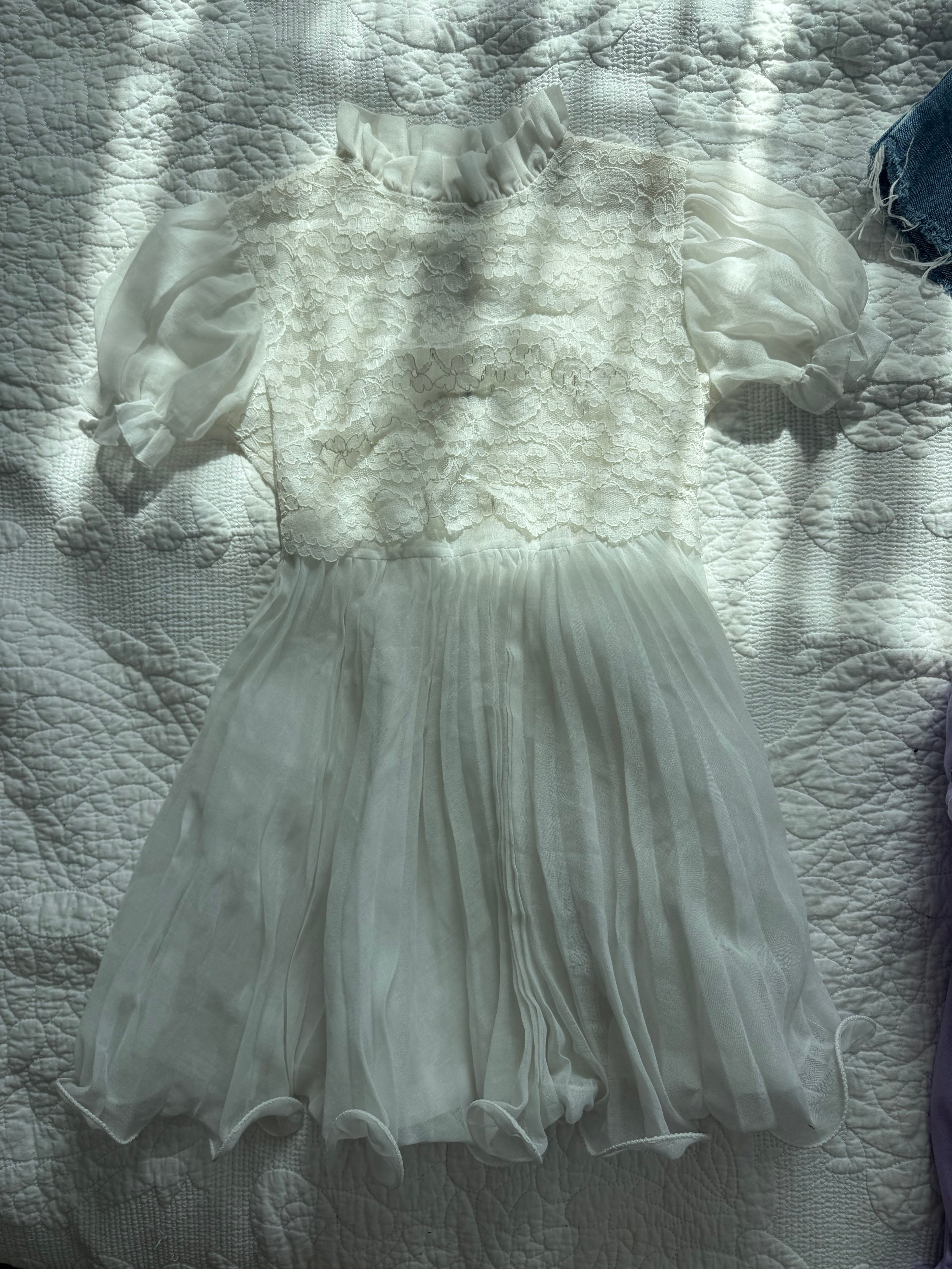 Vintage Sears White Lace Dress