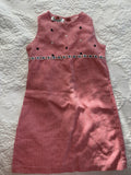 Red Ginghan Blue Floral Embroidered Dress