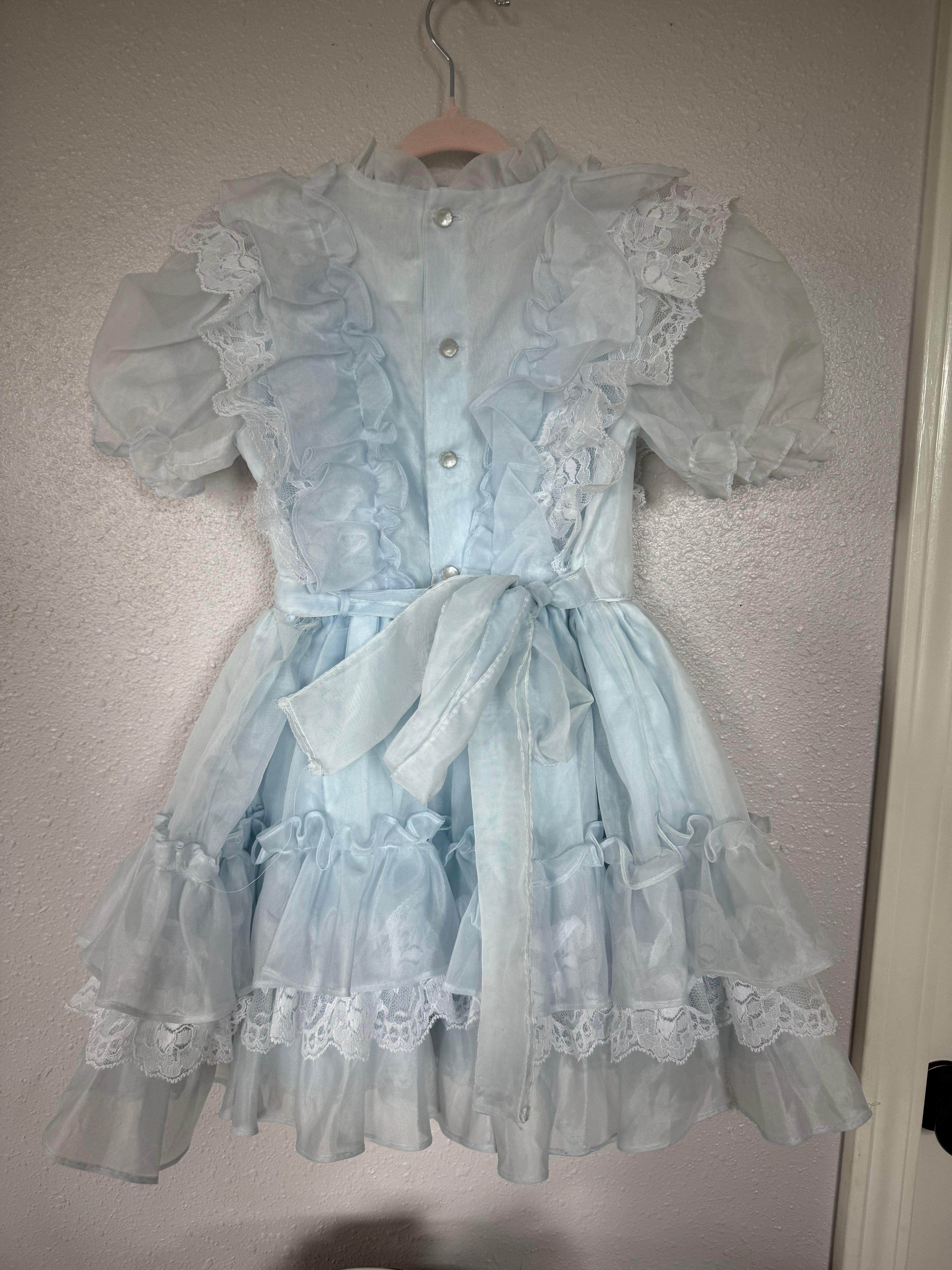 Vintage Frilly Baby Blue Dress