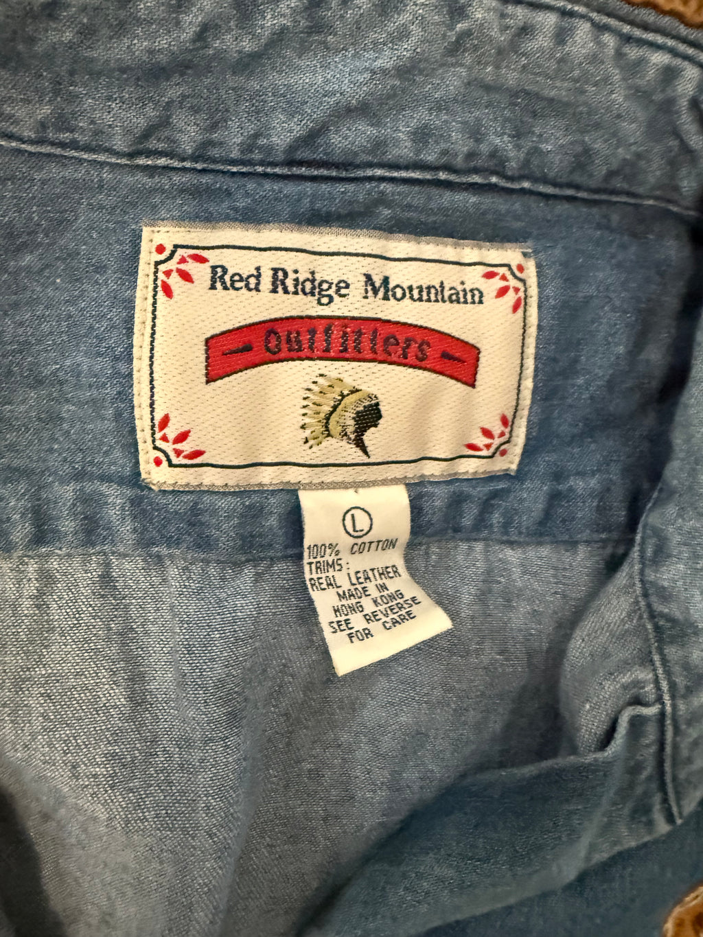 Vintage Western Embroidered Denim Button Up