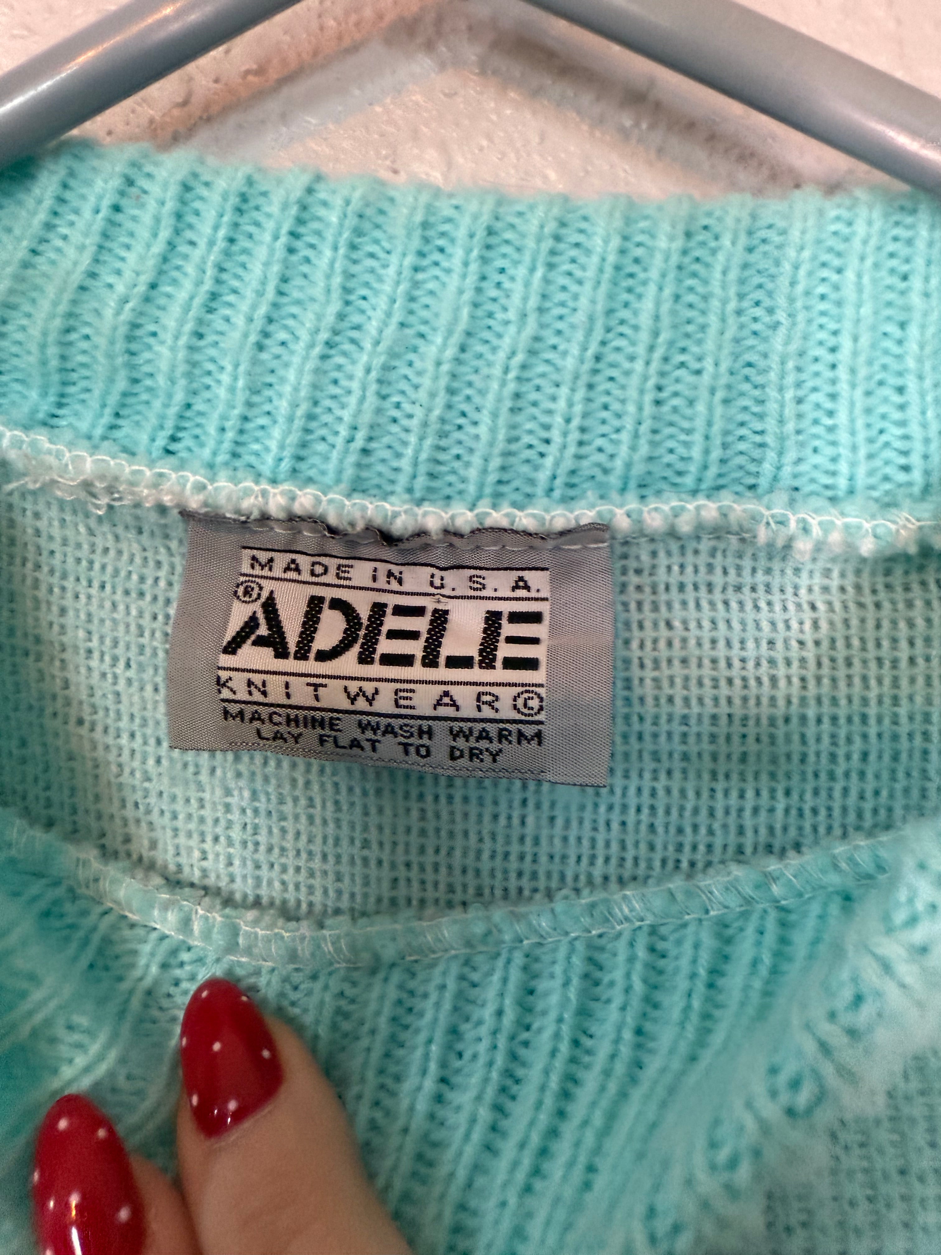 Vintage Teal Ski Sweater