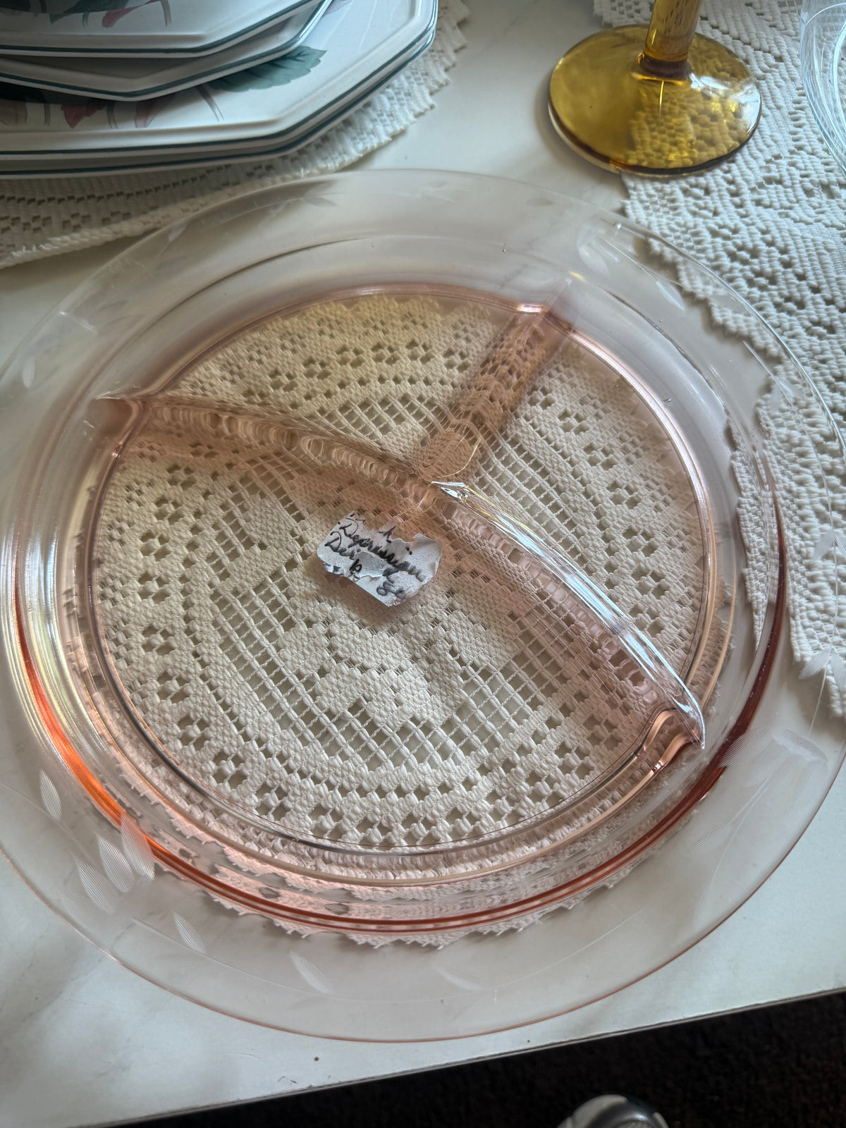 Pink Depression Glass Platter