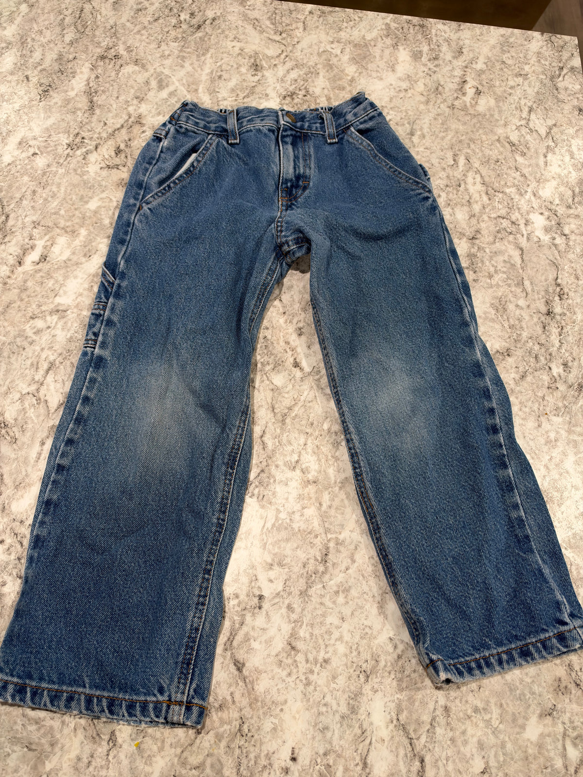 Vintage Dark Wash Jeans with Elastic Waistband