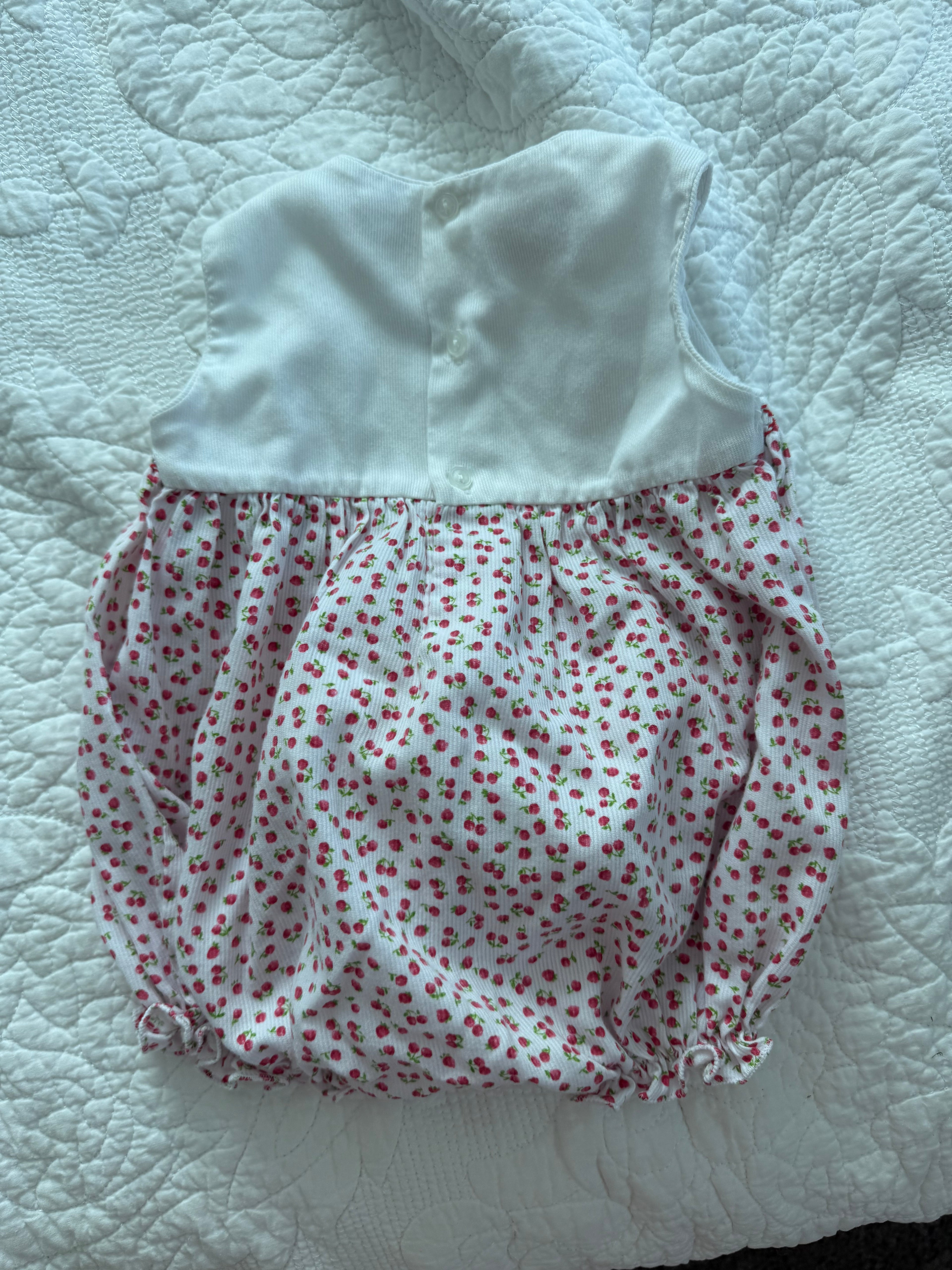 Vintage Smocked Cherry Bubble