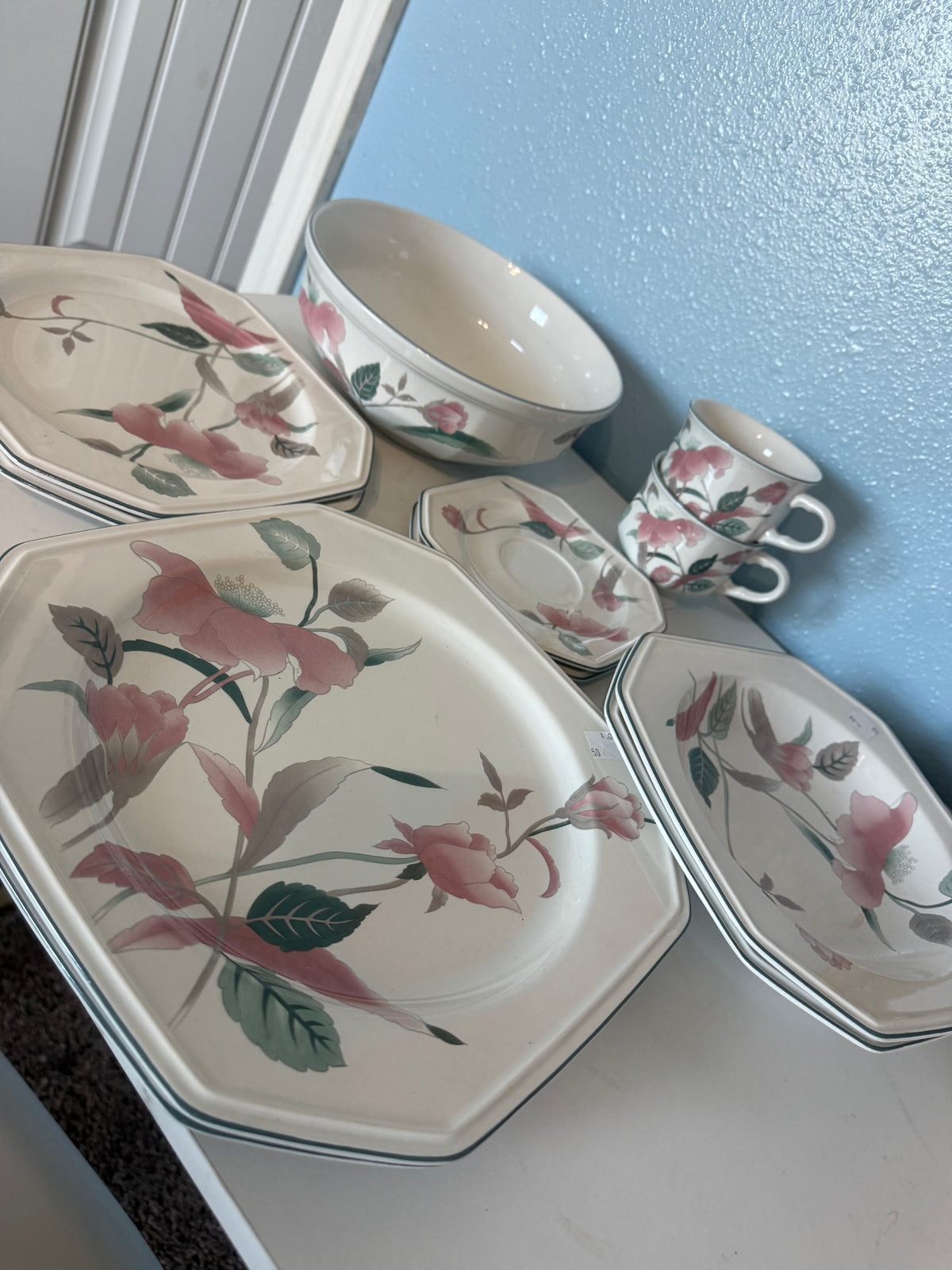 Vintage Mikasa “Silk Flowers” Dinnerware • Set of 11