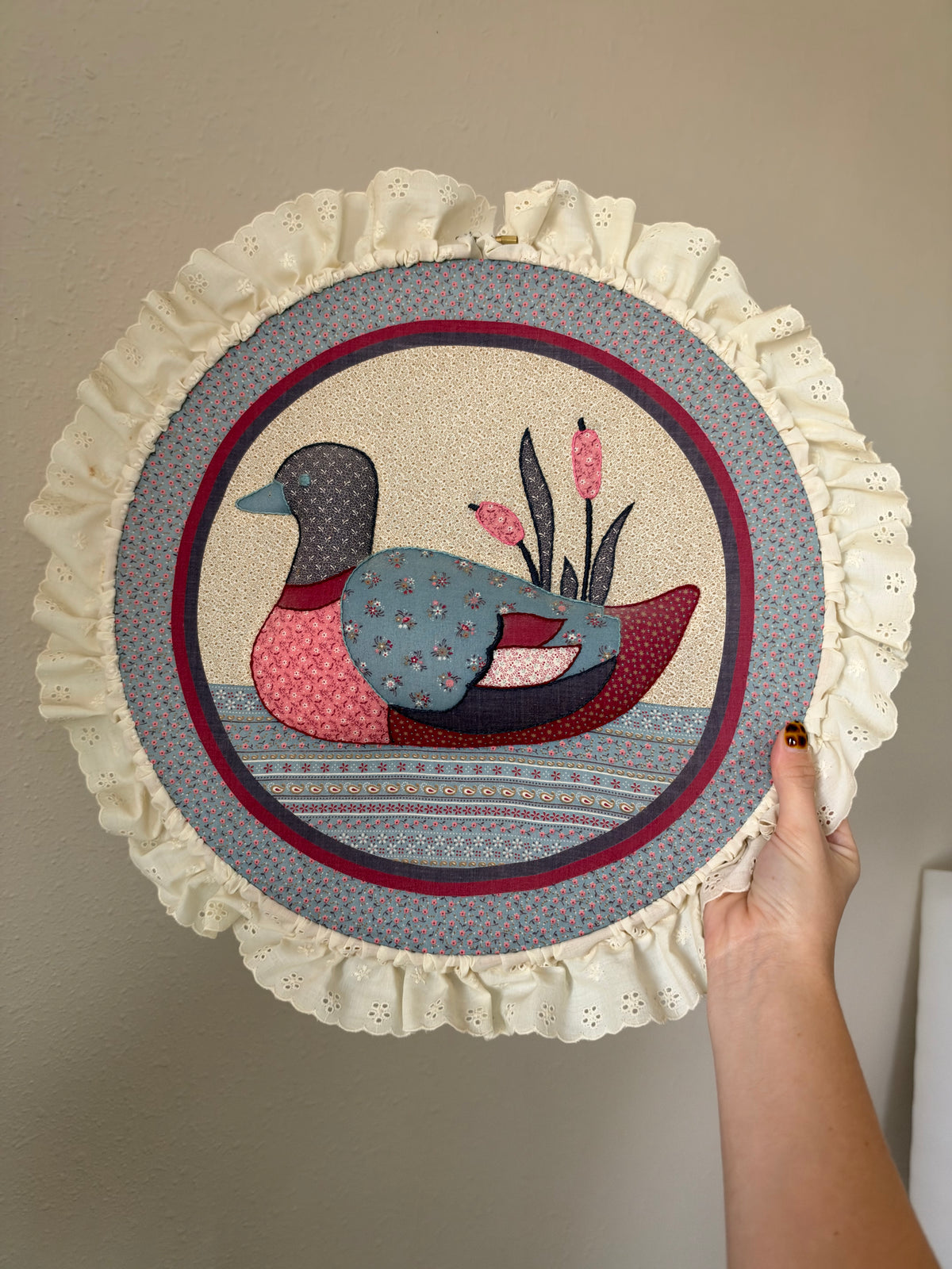 Vintage Quilted Duck Wall Hanging