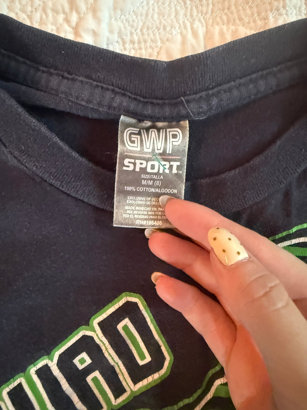 Y2K Quad Tee with Green Undersleeve