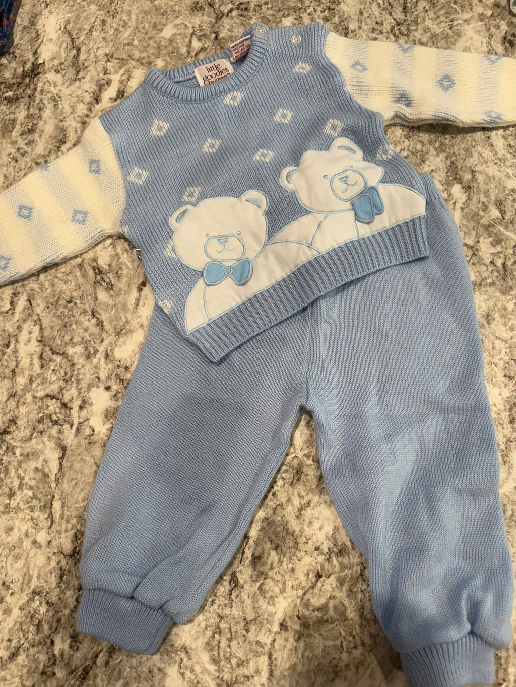 Vintage Knit Bear Sweater Set