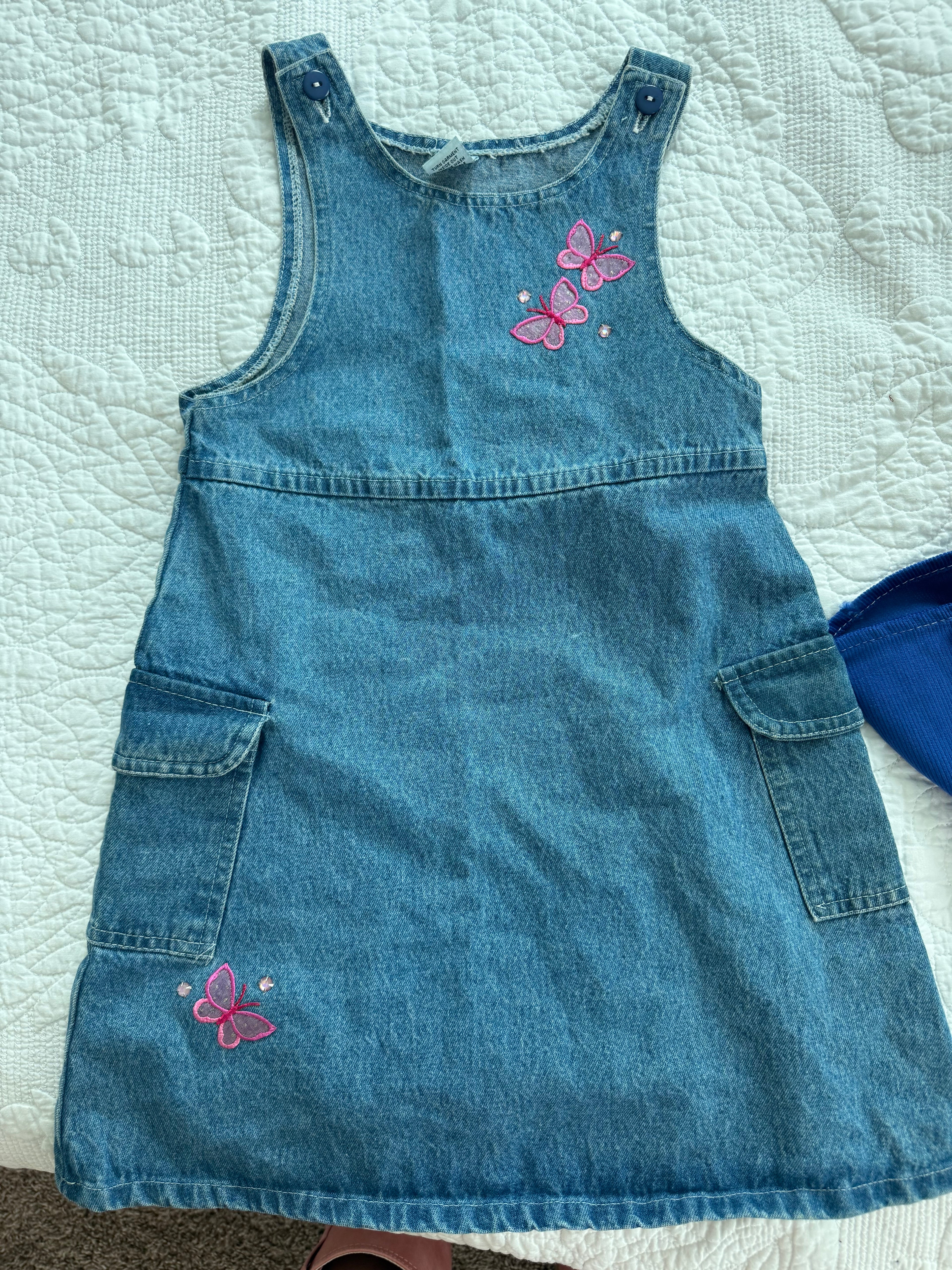 Vintage Denim Butterfly Dress