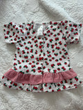 Vintage Soft Strawberry and Gingham Blouse/Dress