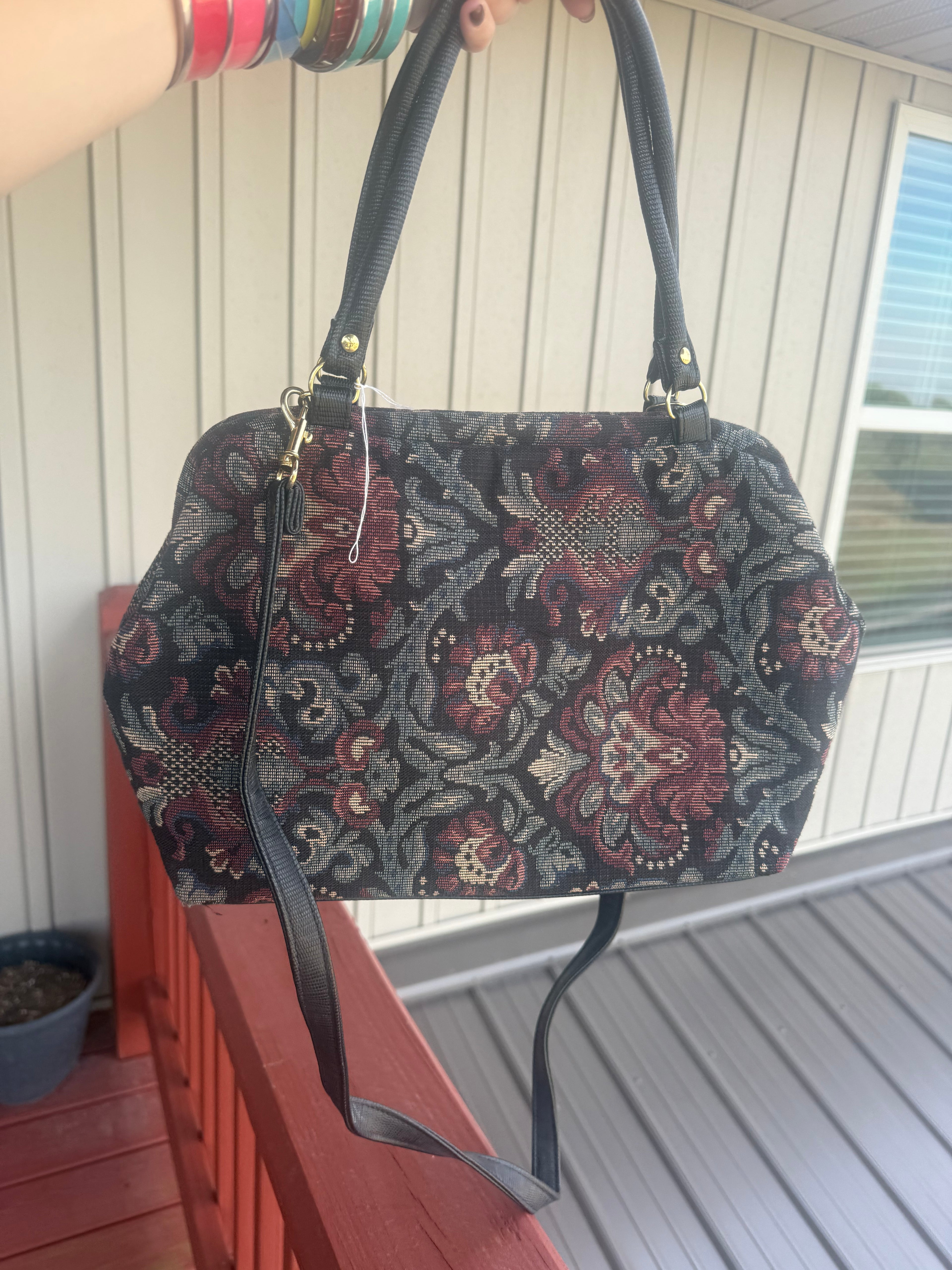 Vintage Canvas Floral Purse