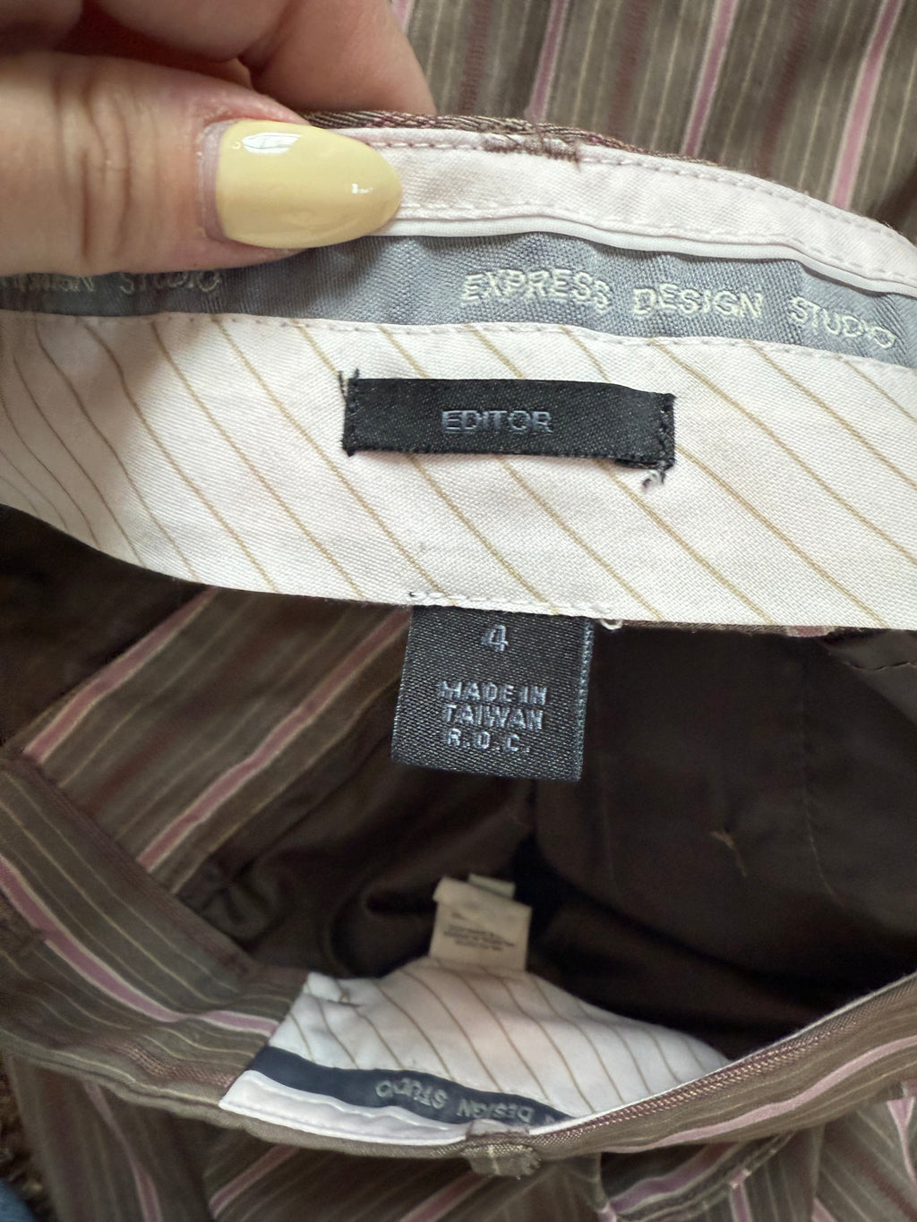 Y2K Pink and Brown Striped Slacks