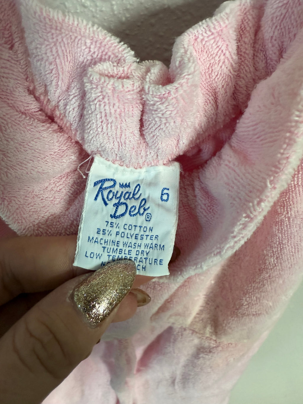 Vintage Pink Terry Cloth Romper