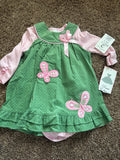 NWT Y2K Pink and Green Butterfly Dress