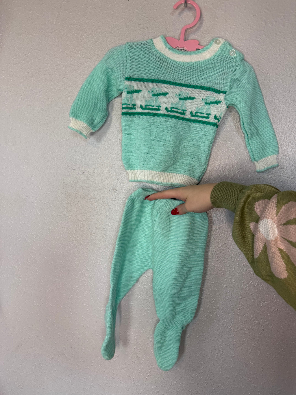 Vintage Teal Sledding Knit 2-piece