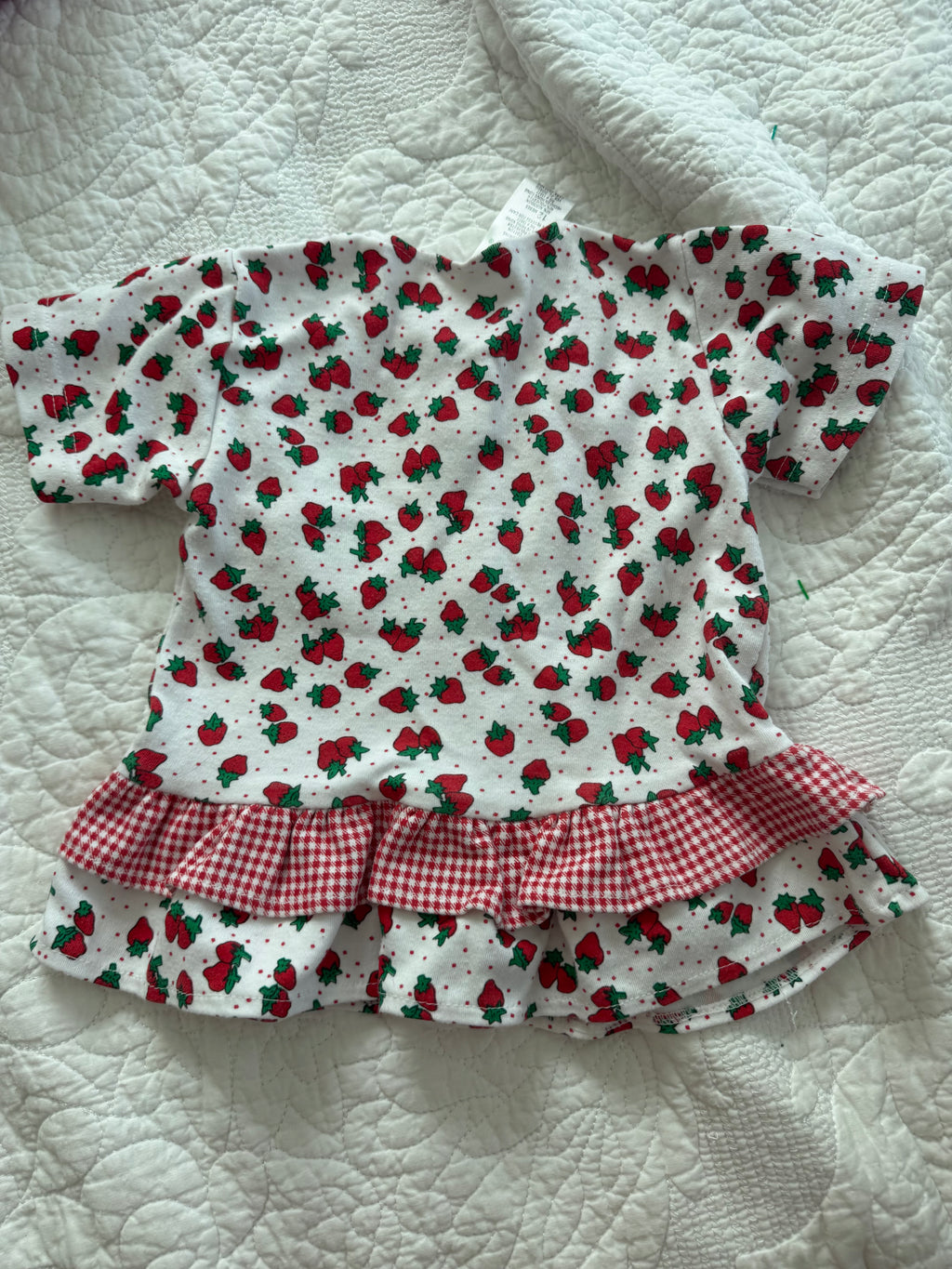 Vintage Soft Strawberry and Gingham Blouse/Dress