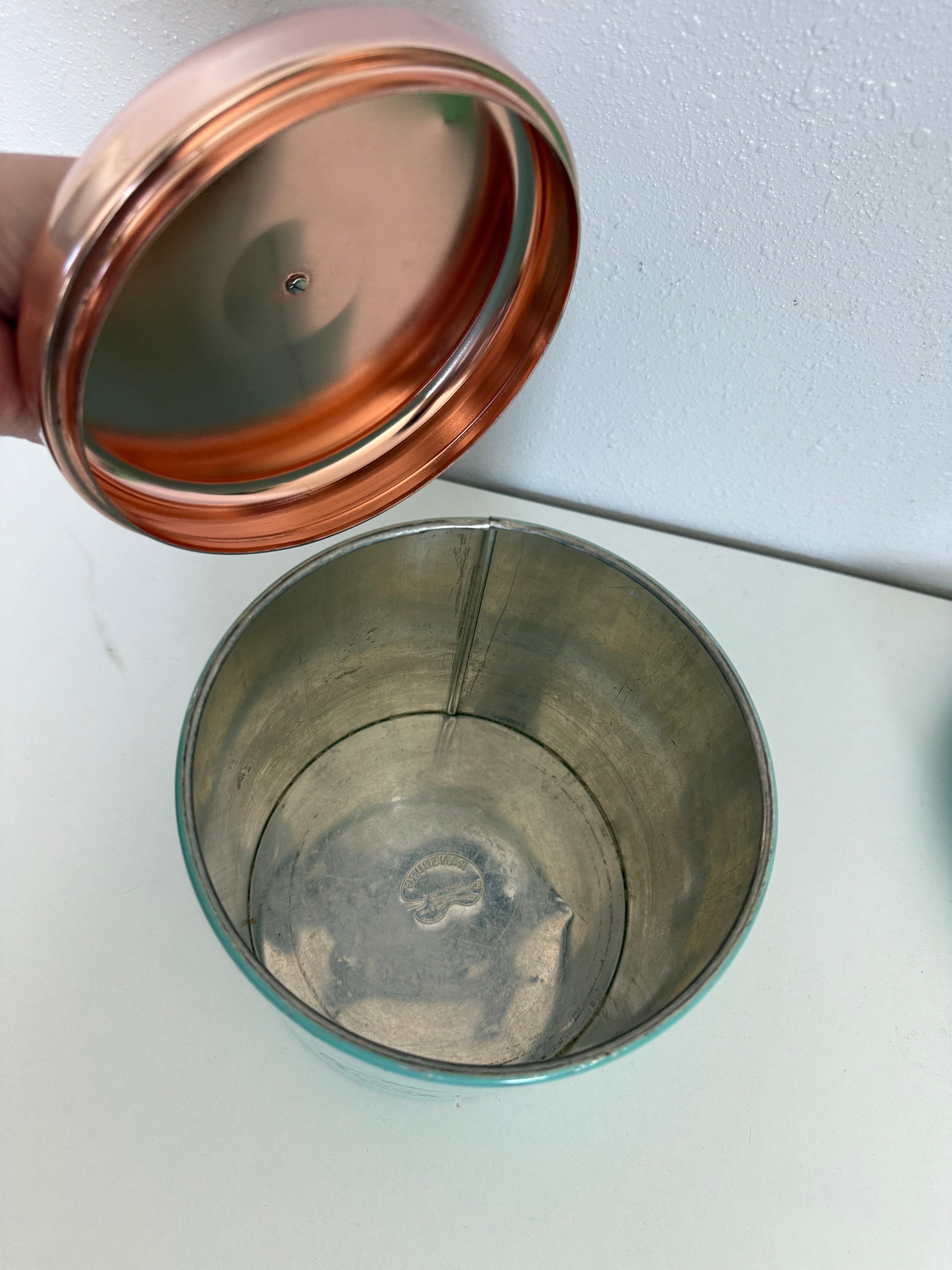 1960’s Ransburg Turquoise Flour Canister