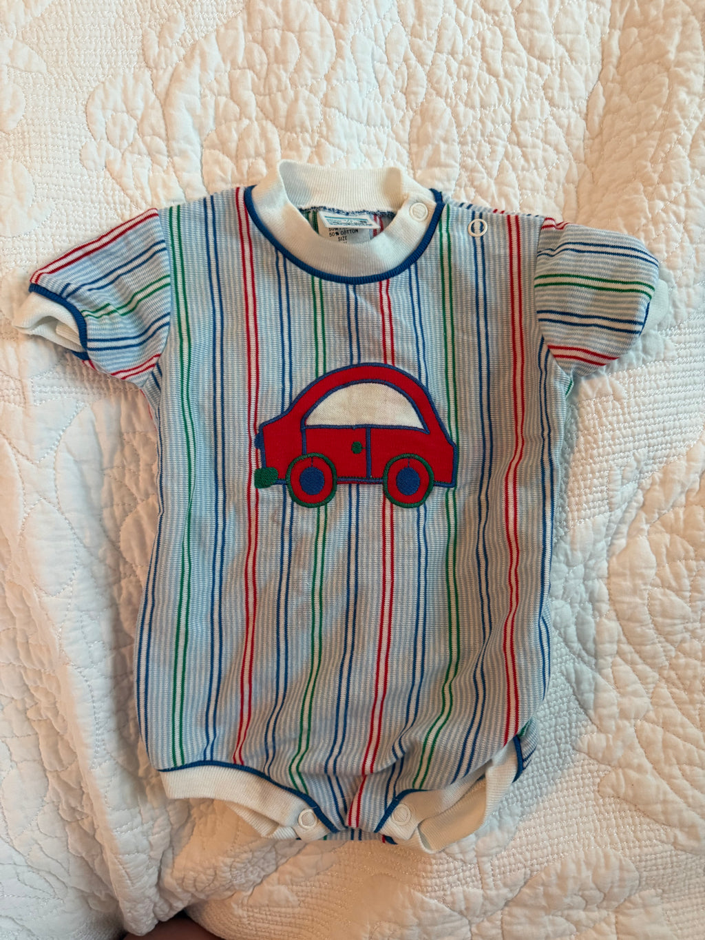 Vintage Striped Car Onesie