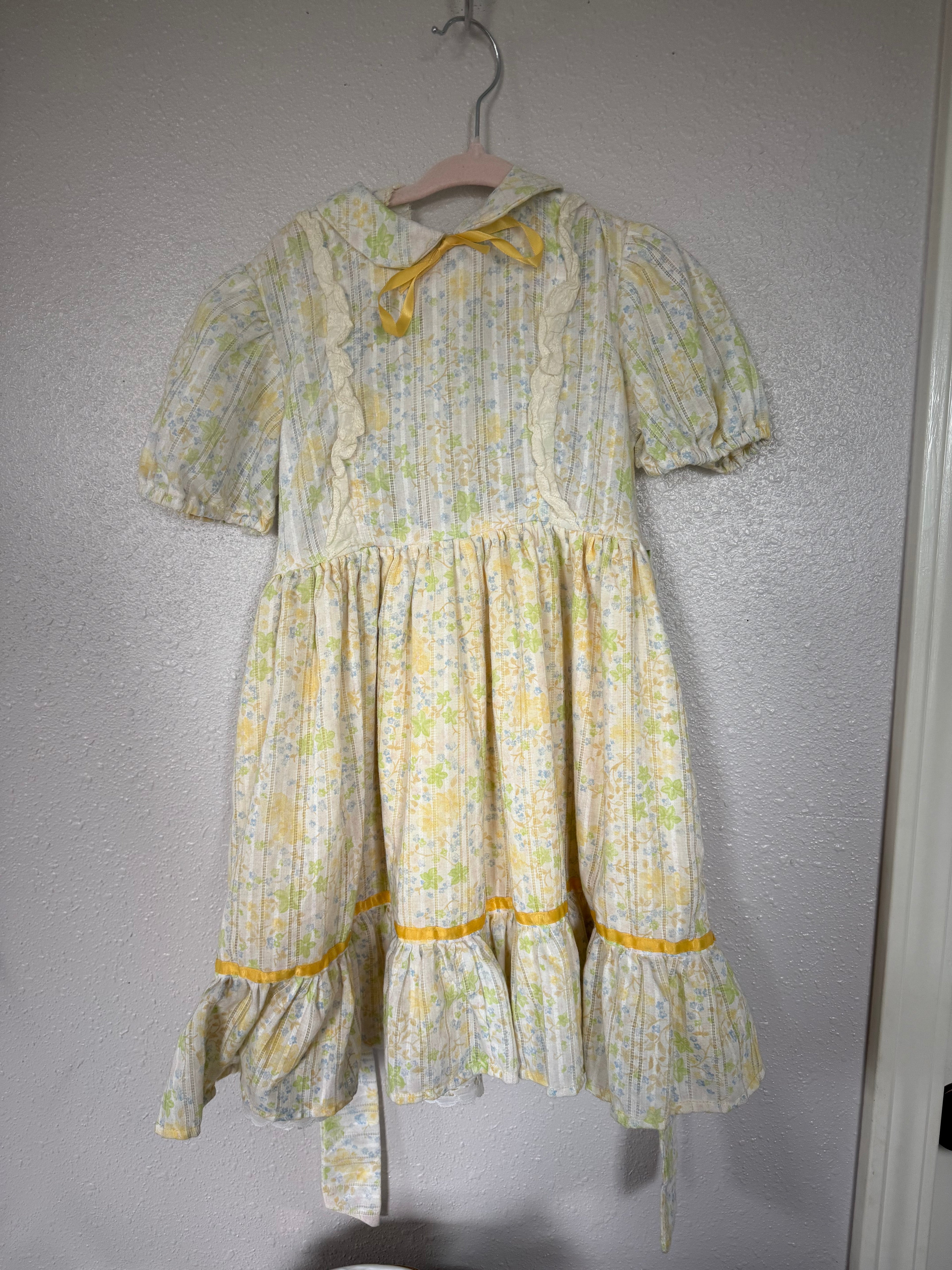 Vintage Yellow Floral Dress