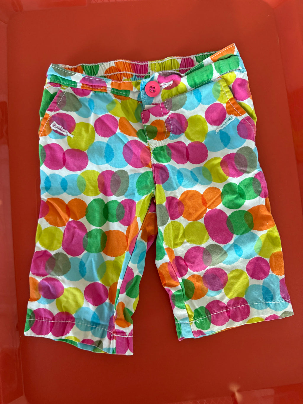Y2K Rainbow Polka-Dot Capri’s