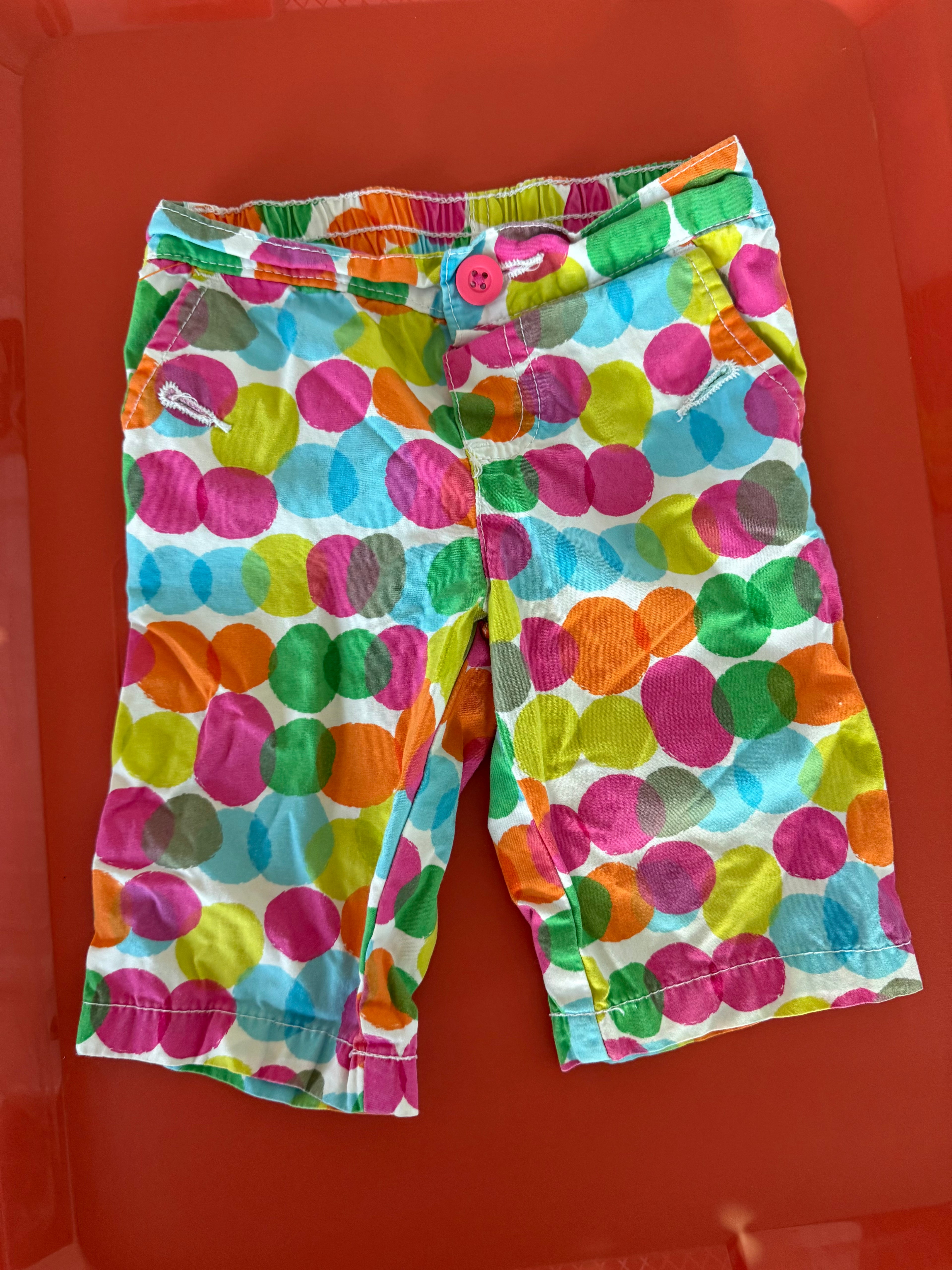 Y2K Rainbow Polka-Dot Capri’s
