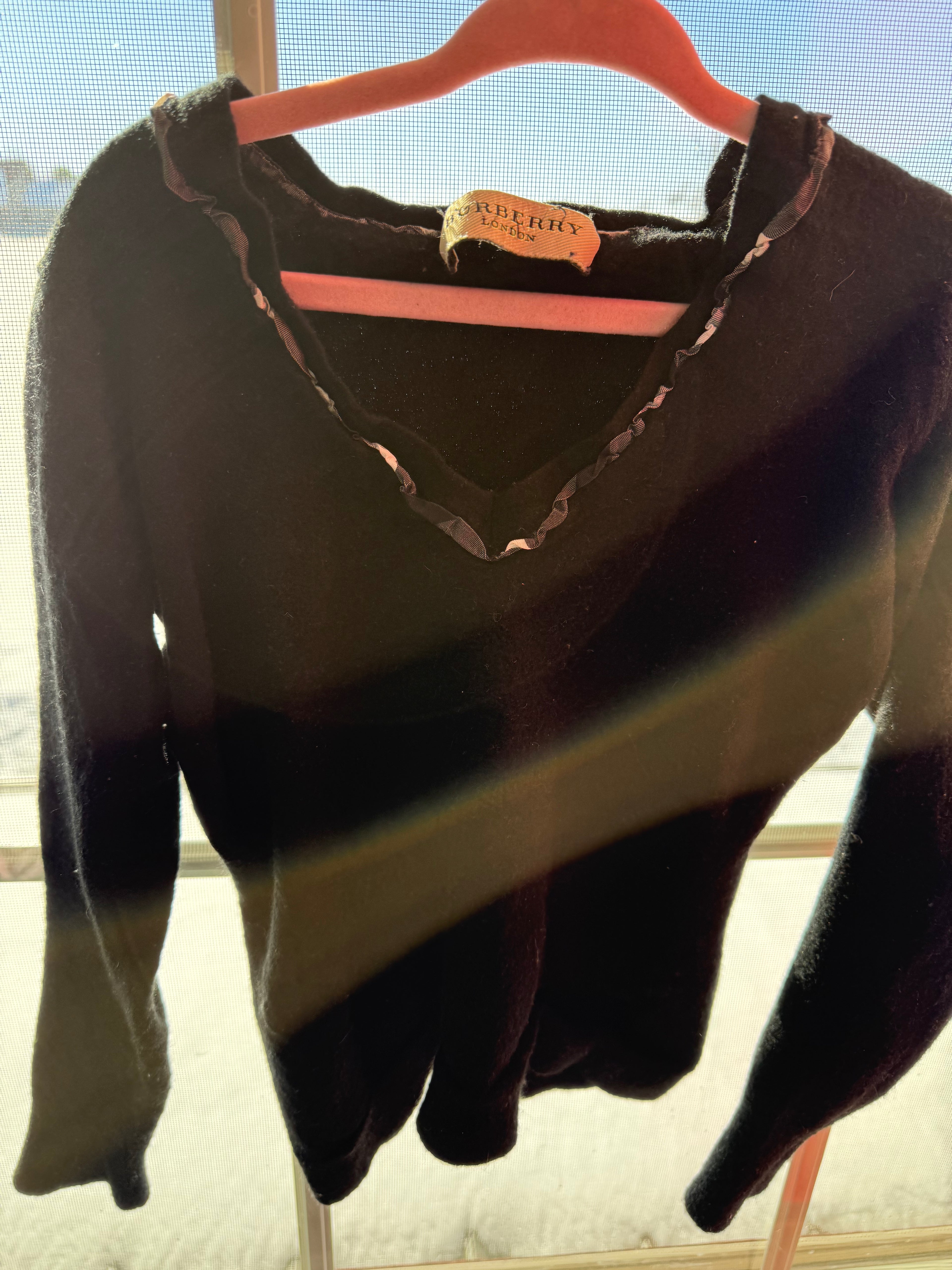 Vintage Burberry Cashmere Black Sweater