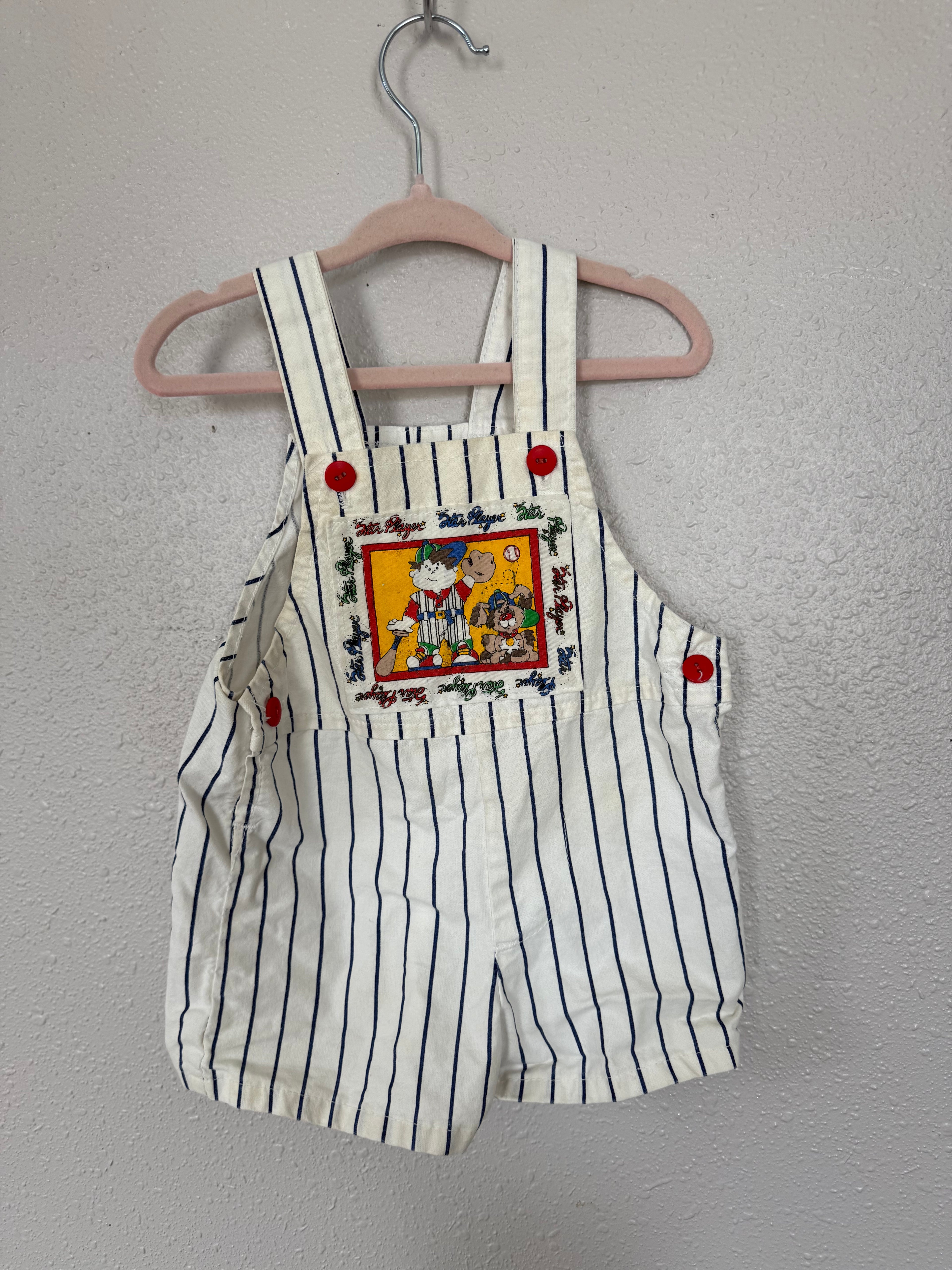 Vintage Baseball Character Overalls
