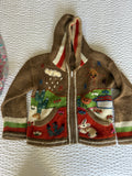 Vintage Peru Handmade Animal Knit Jacket