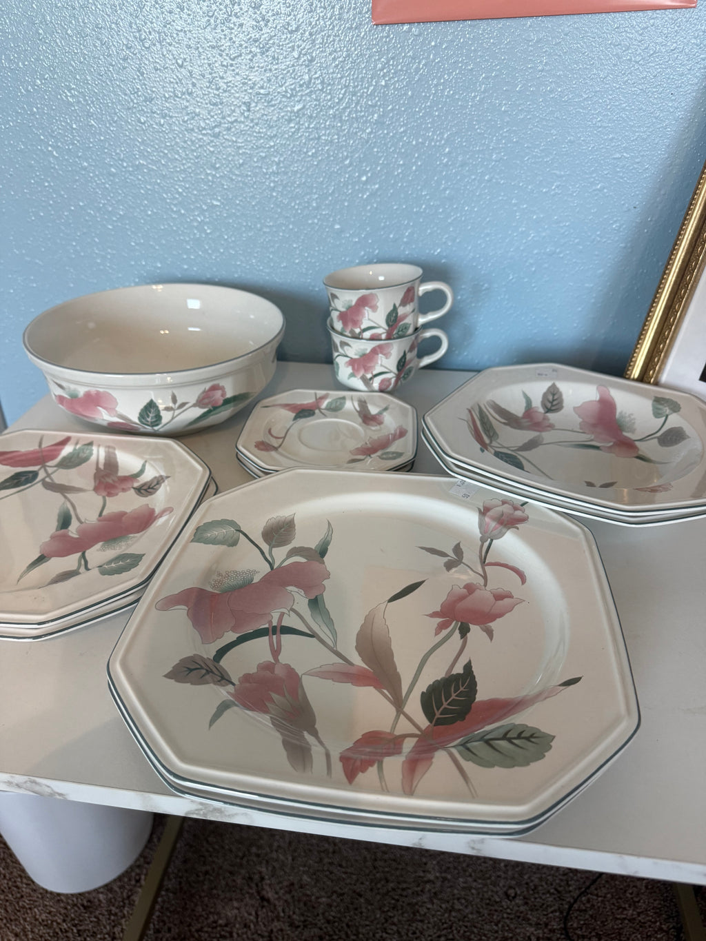 Vintage Mikasa “Silk Flowers” Dinnerware • Set of 11