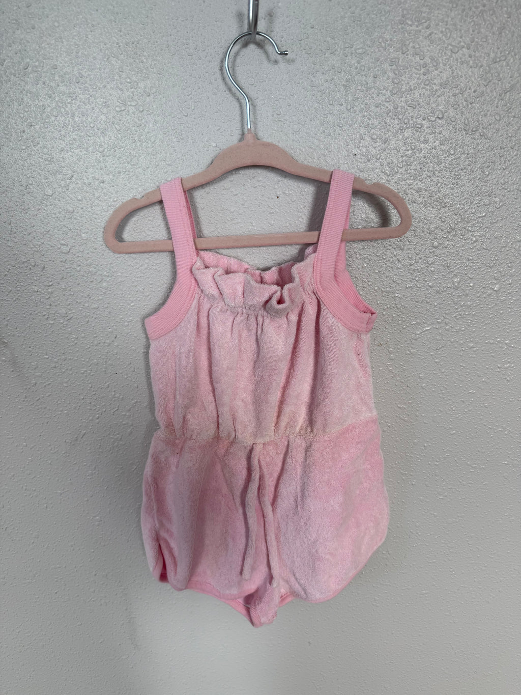 Vintage Pink Terry Cloth Romper