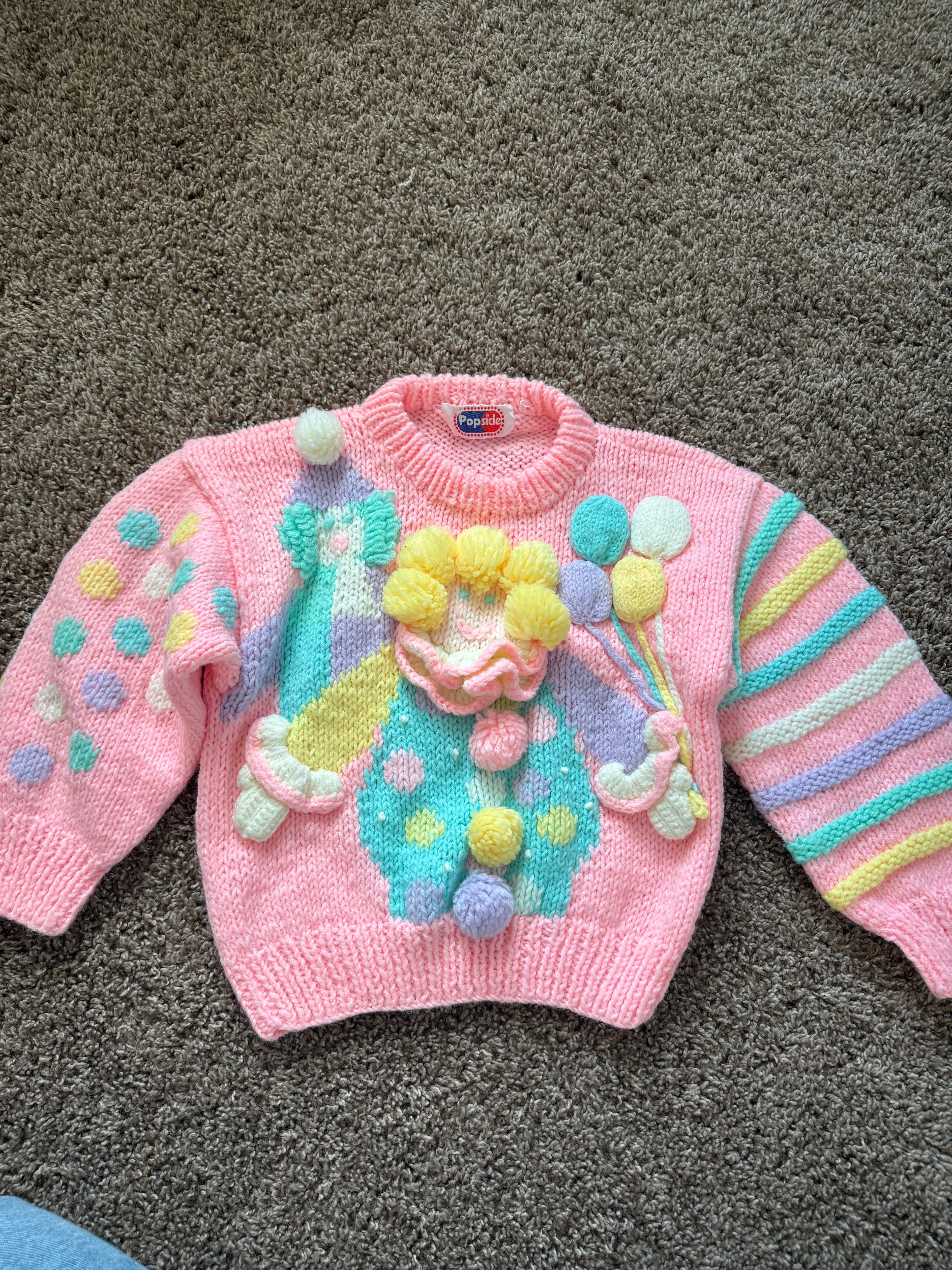 Vintage Pastel Clown Sweater