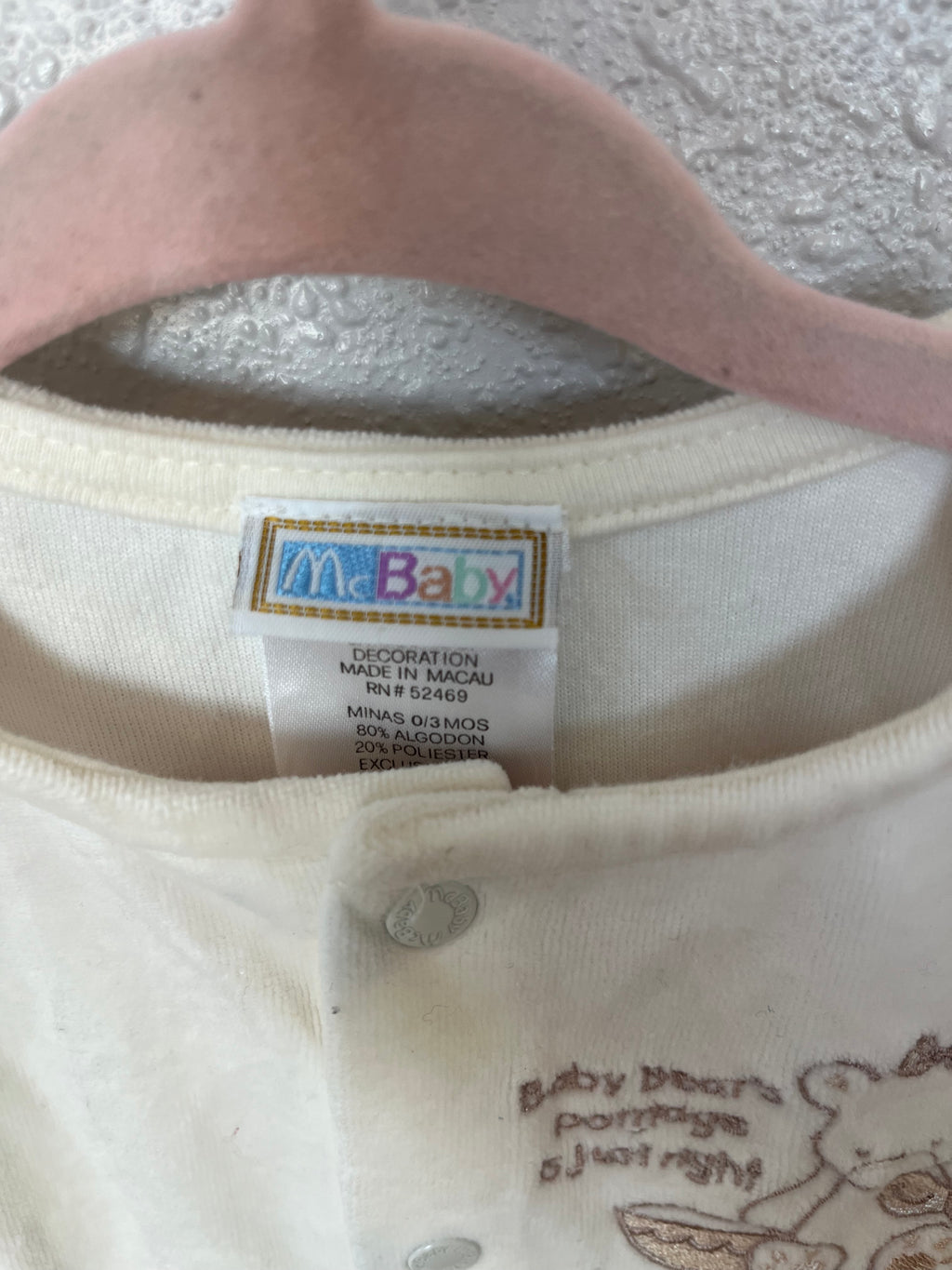 Vintage McBaby Velour Jumper