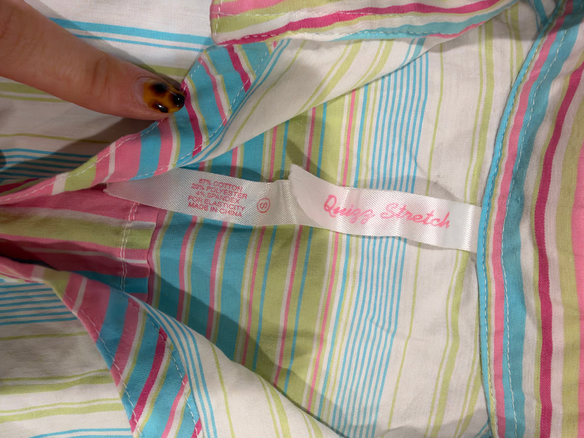 Vintage Pastel Striped Blouse